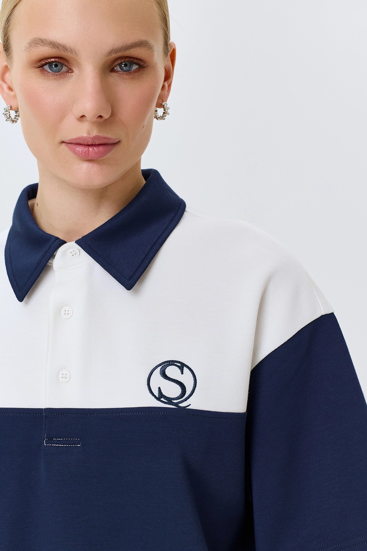 Поло в стиле "color block", 50