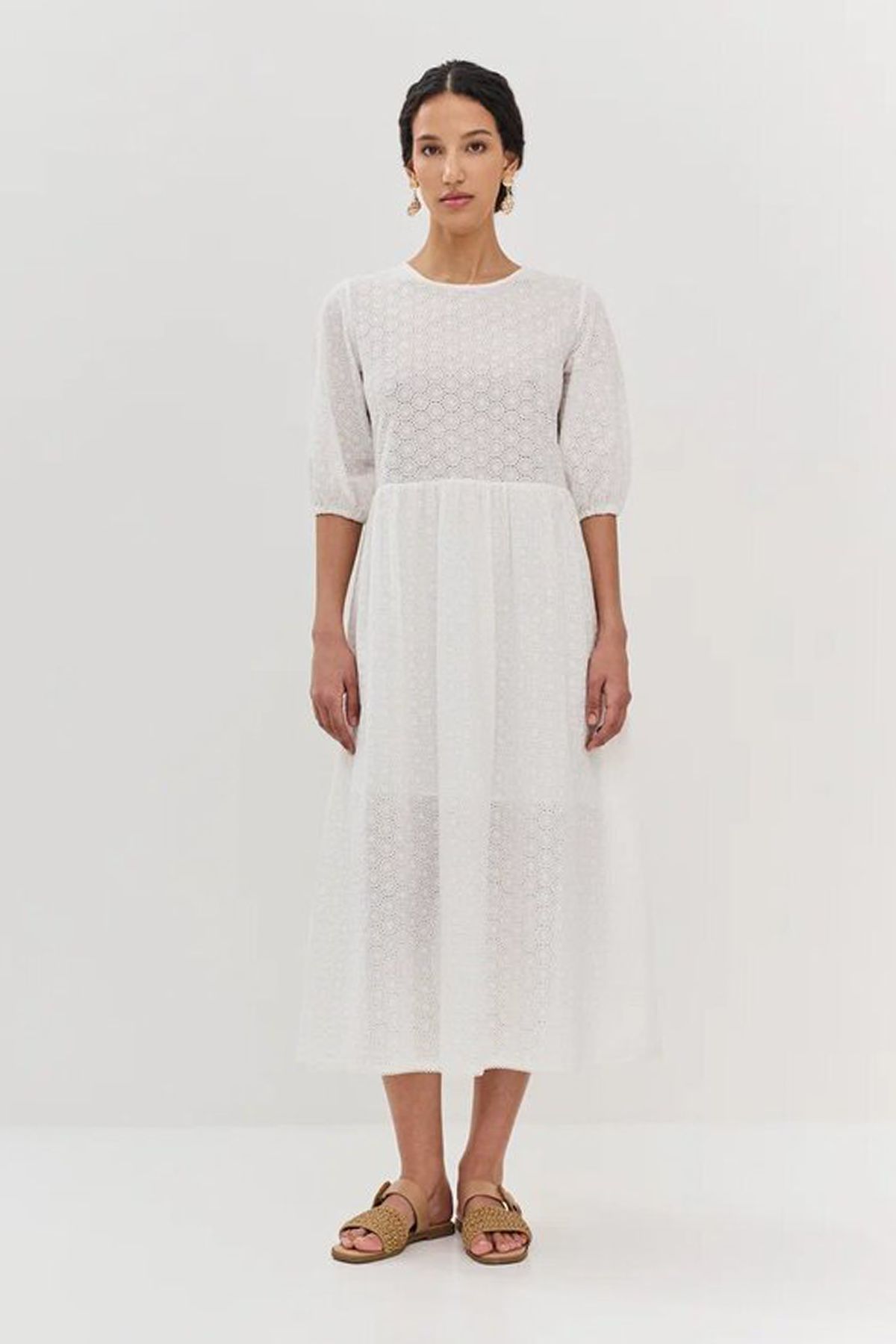 Платье из хлопка с рукавами-фонариками, 40р