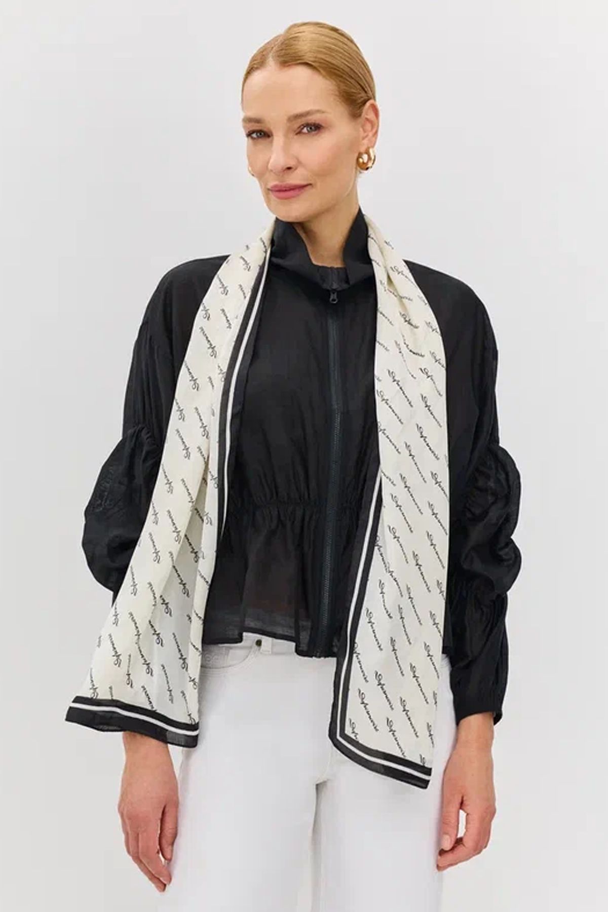 Тонкий шарф с шрифтовым принтом, One