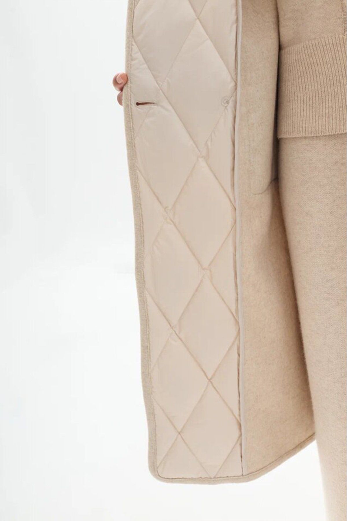 Комбинированное пальто с шерстью, 44р