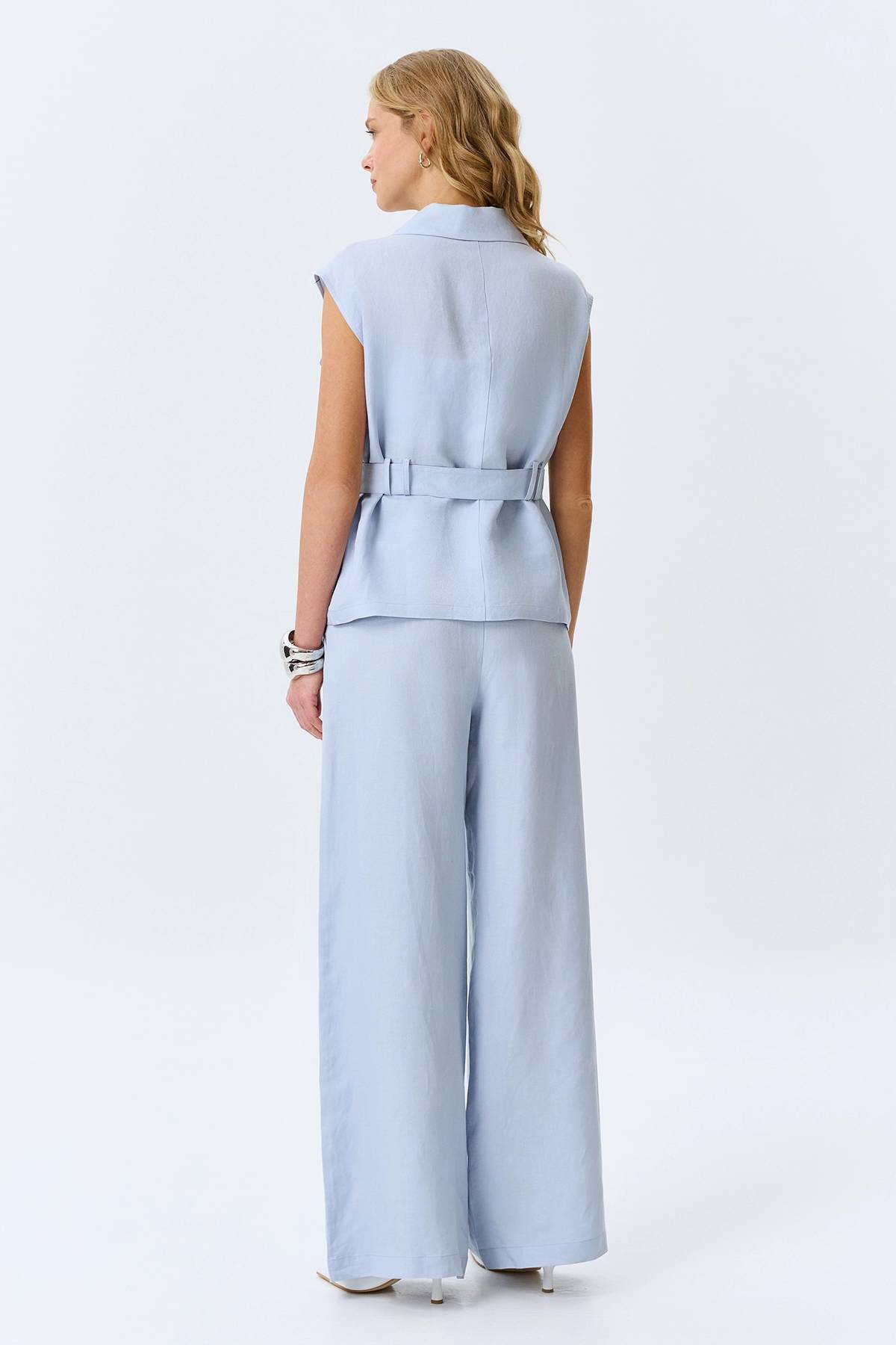 Яркие льняные брюки, 46