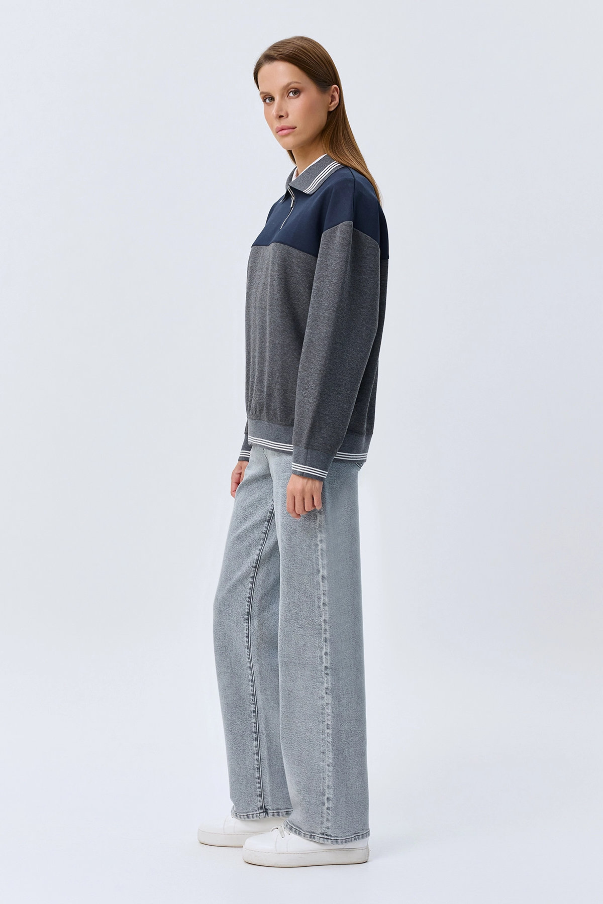 Светло-серые джинсы Straight fit, 52