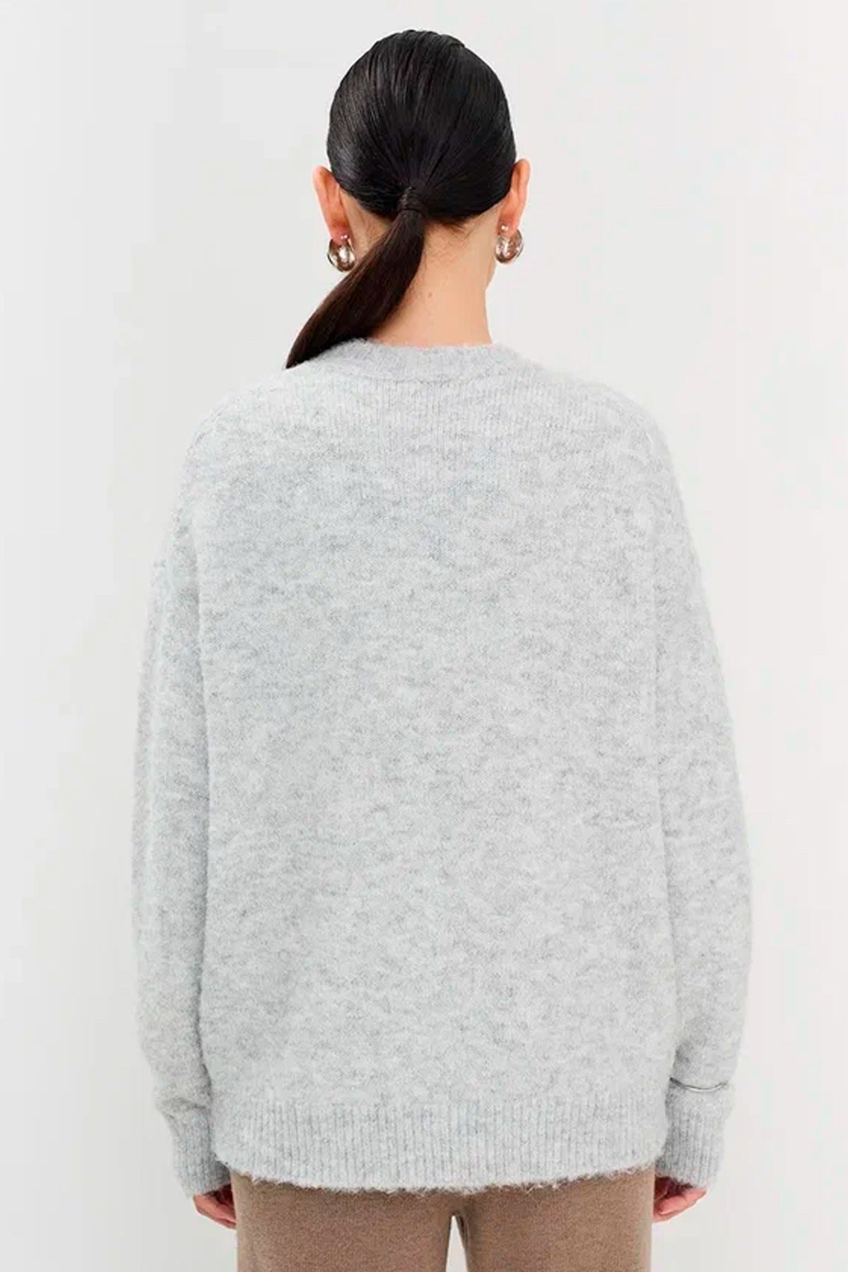 Трикотажный джемпер с шерстью в светло-сером цвете 50756/80, 42р