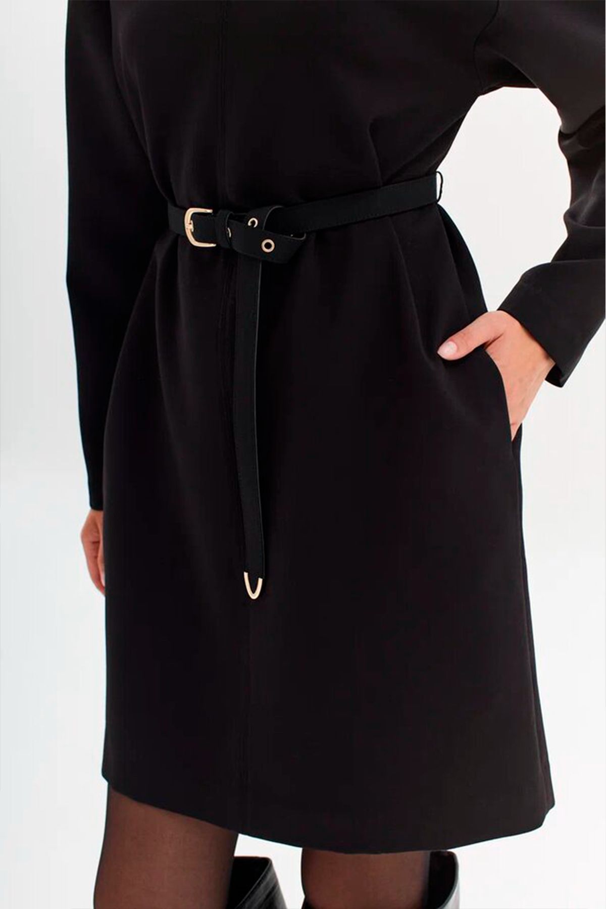 Однотонное платье свободного кроя, 50р