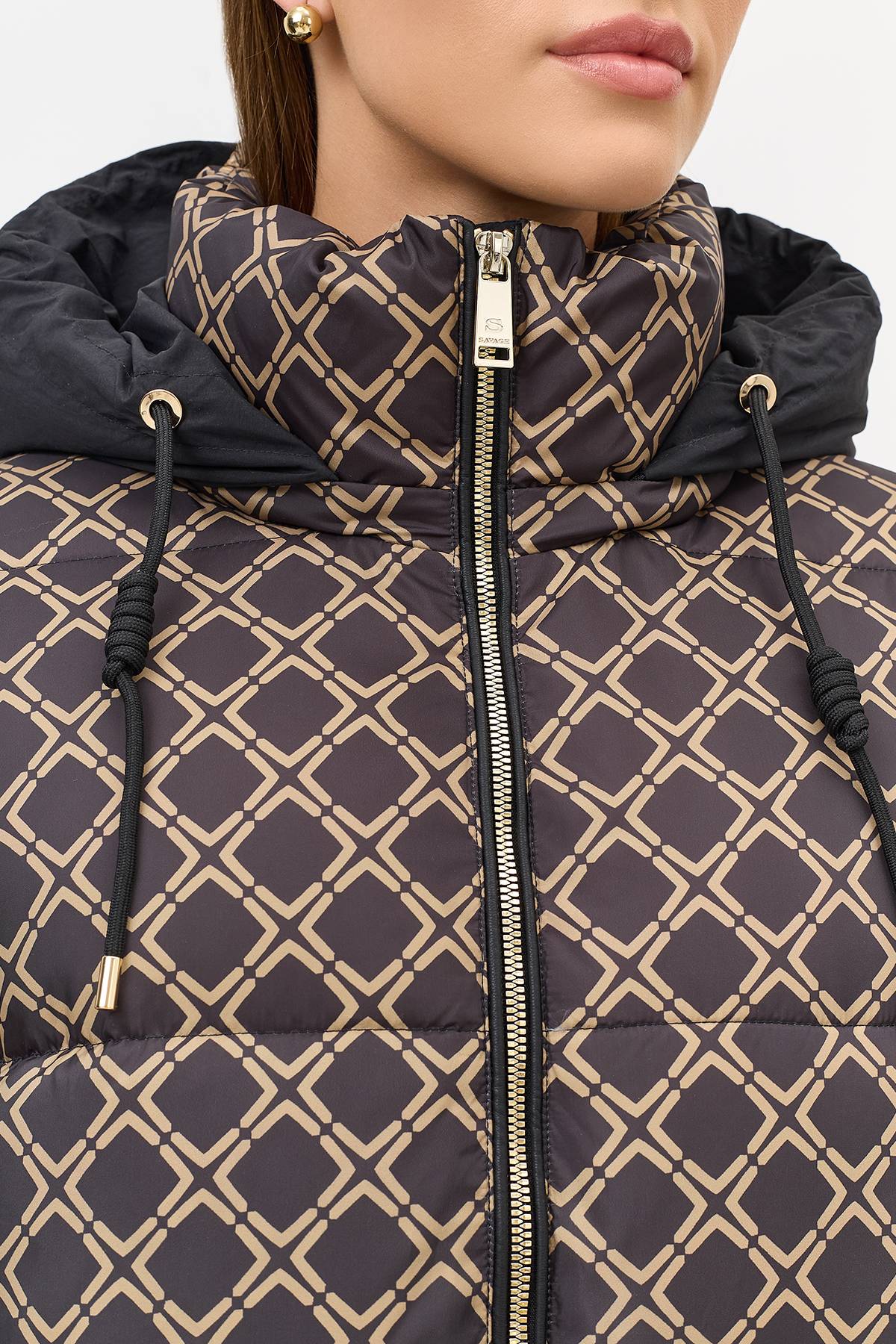 Лимитированная серия куртка с геометрическим принтом с палантином, 50