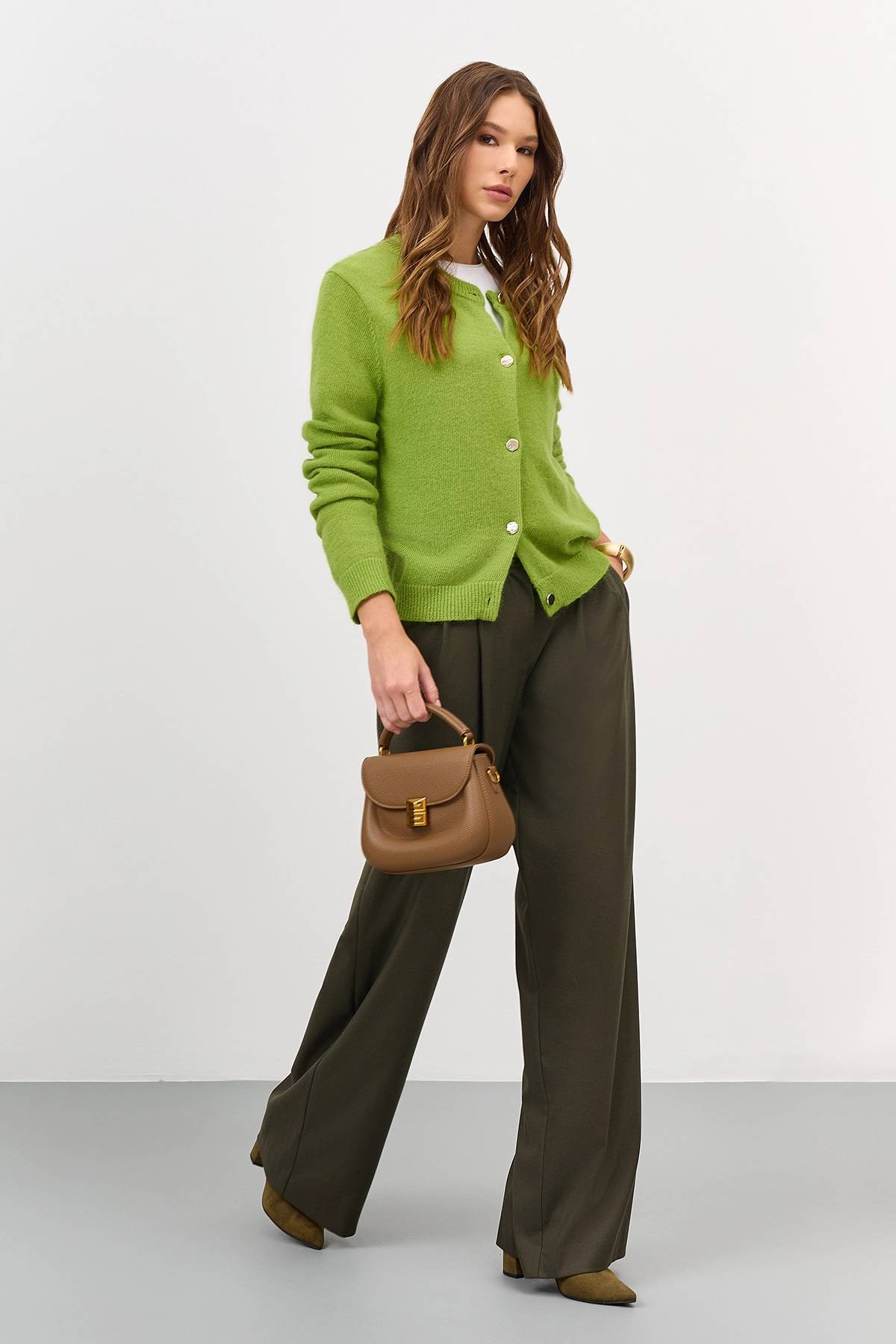 Лимитированная серия брюки палаццо из смесовой вискозы и ремень, 40