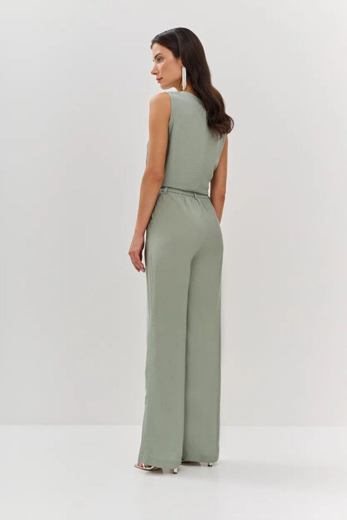 Мятные брюки с широкими штанинами, 42р