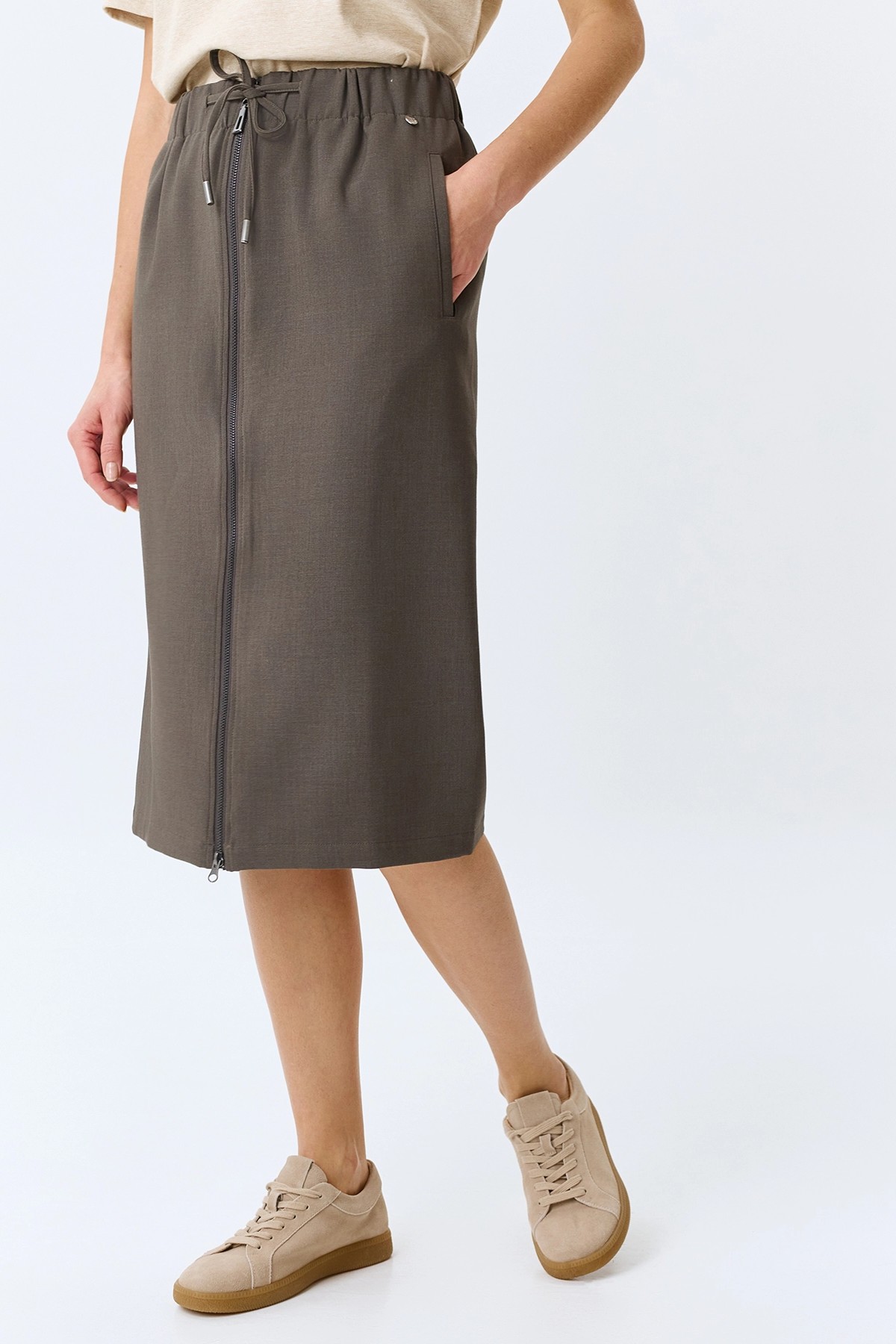 Юбка-миди на молнии, 46