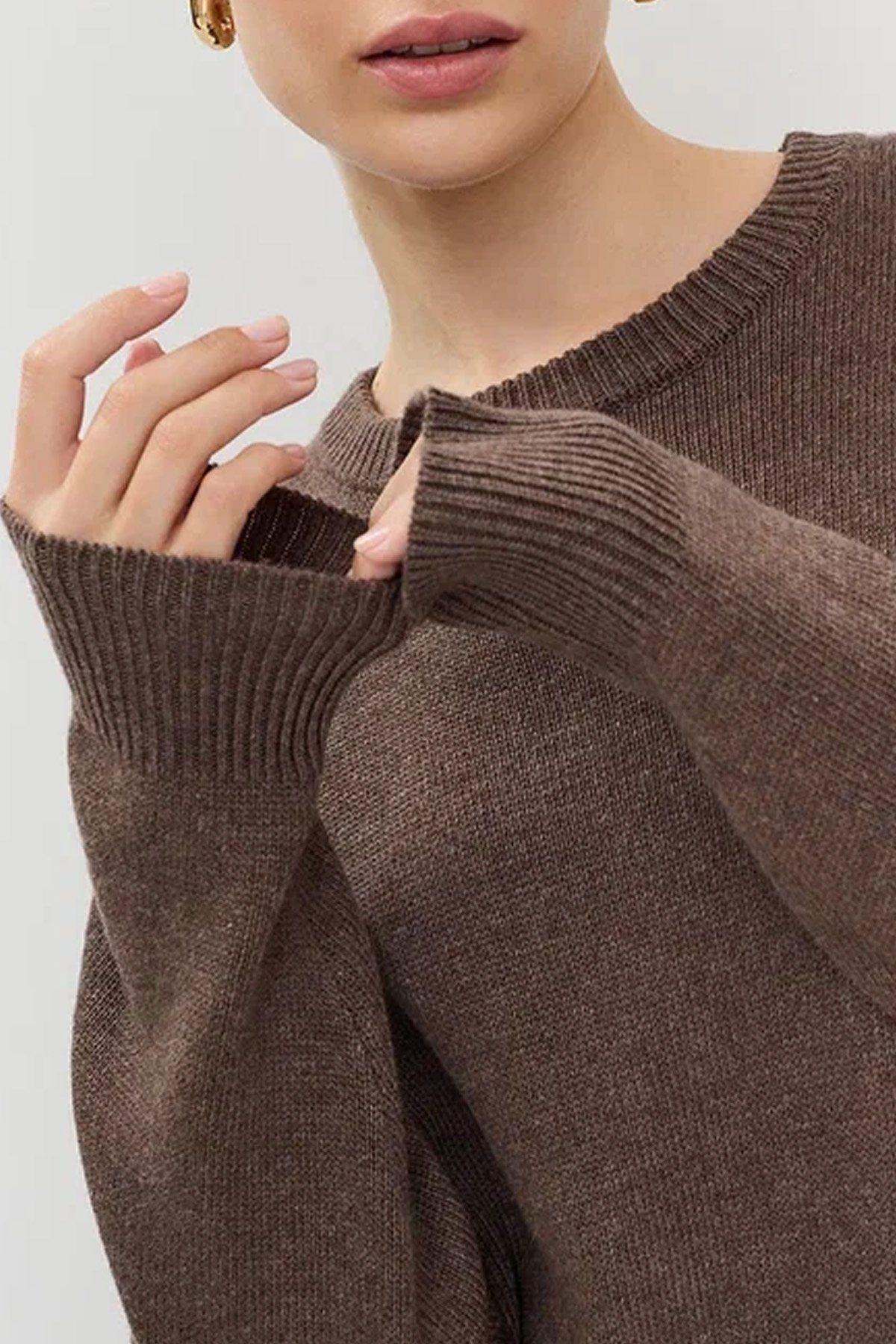 Джемпер из ангоры свободного силуэта в цвете какао, 52р