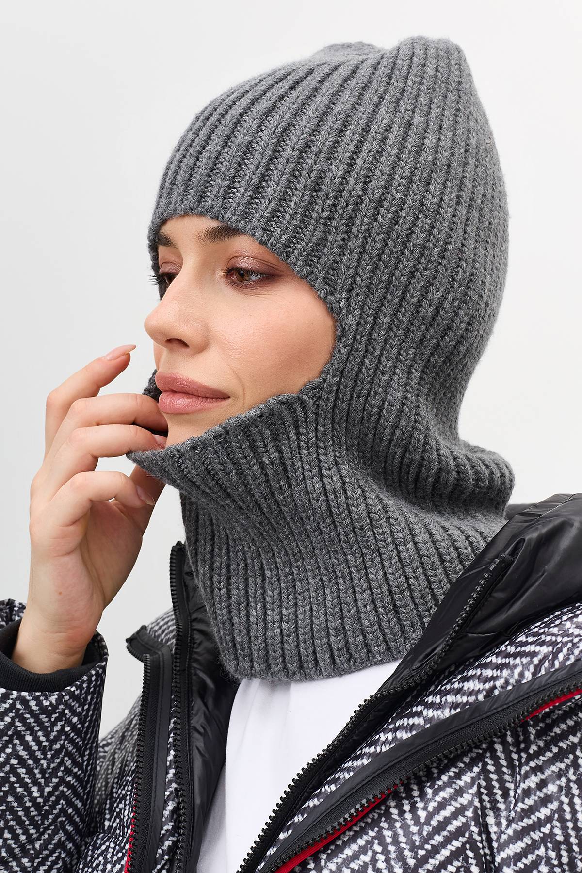 Лимитированная серия комбинированная куртка с принтом и палантин, 44