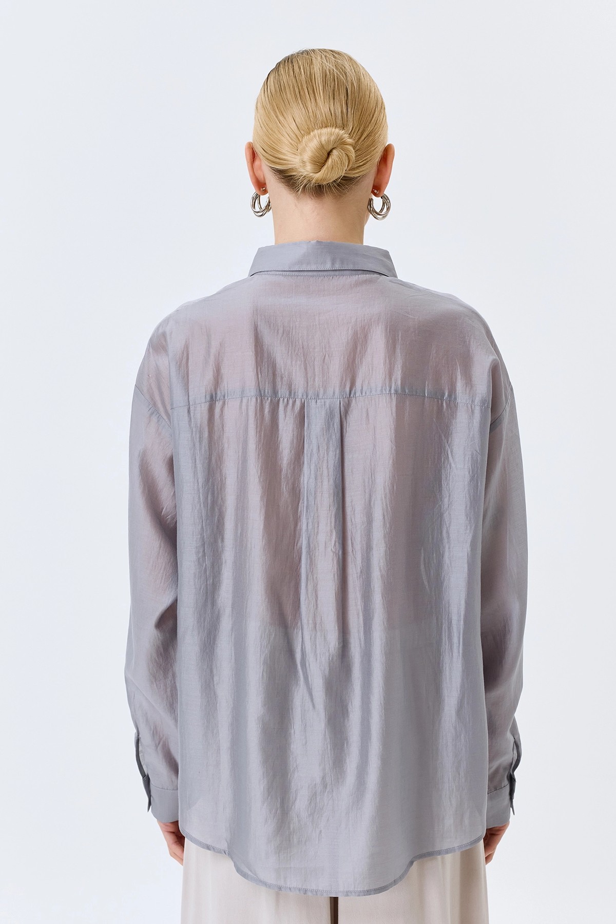 Комбинированная блузка из тенселя, 48