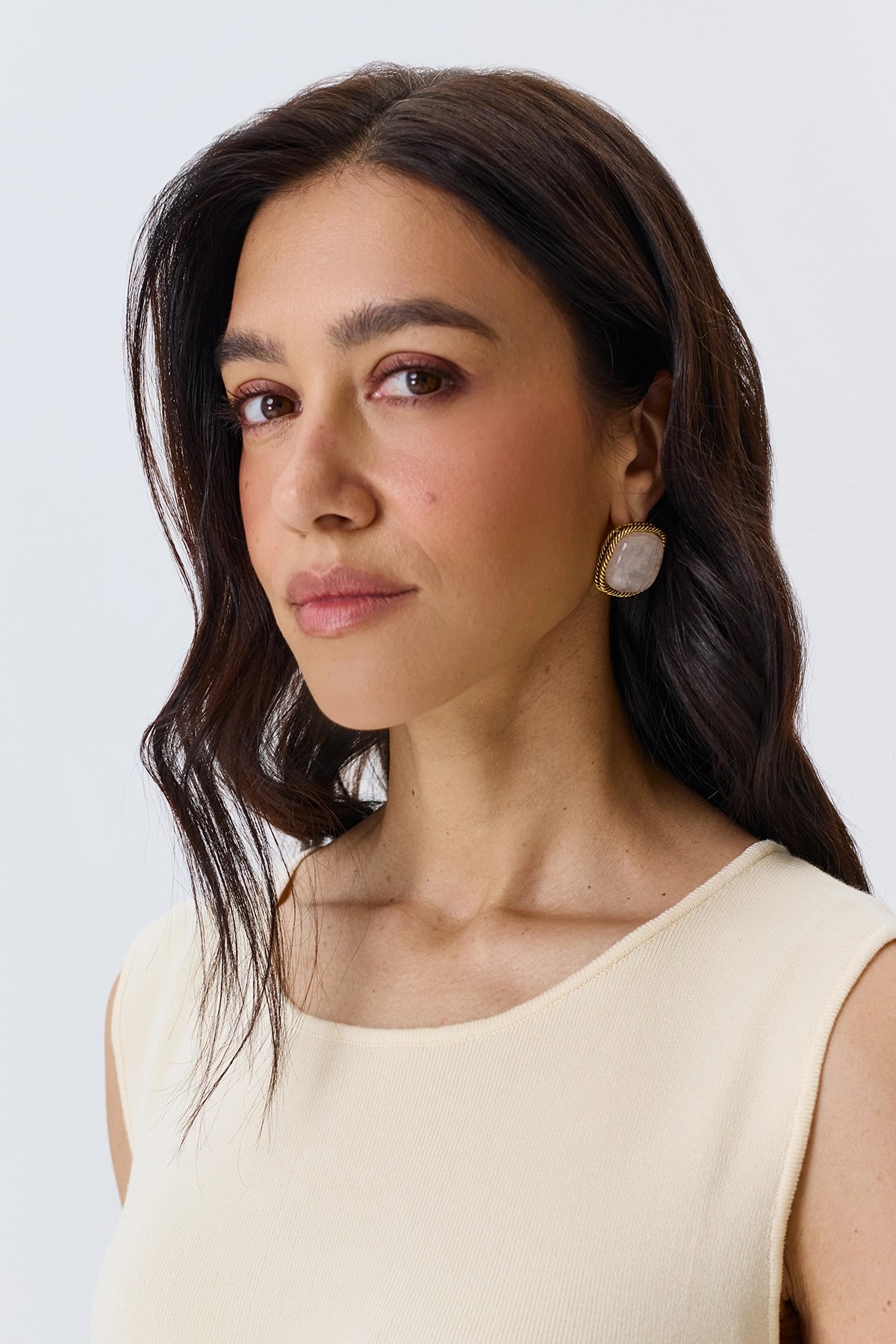 Молочное вязаное платье из лиоцелла, 50