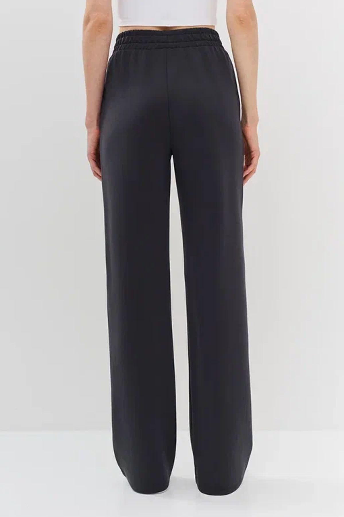 Брюки из смесового модала прямого силуэта в графитовом цвете, 52р