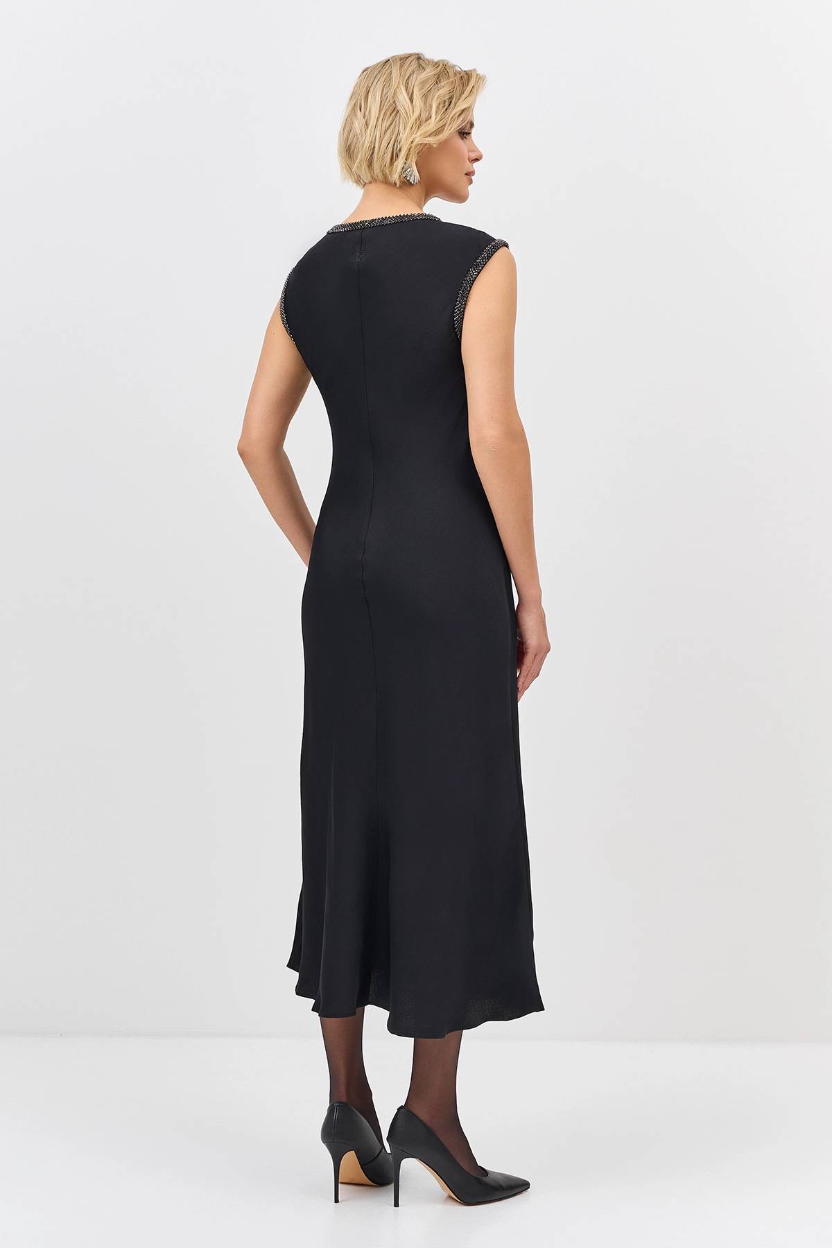 Лимитрированная серия элегантное платье из вискозы и ремень, 34