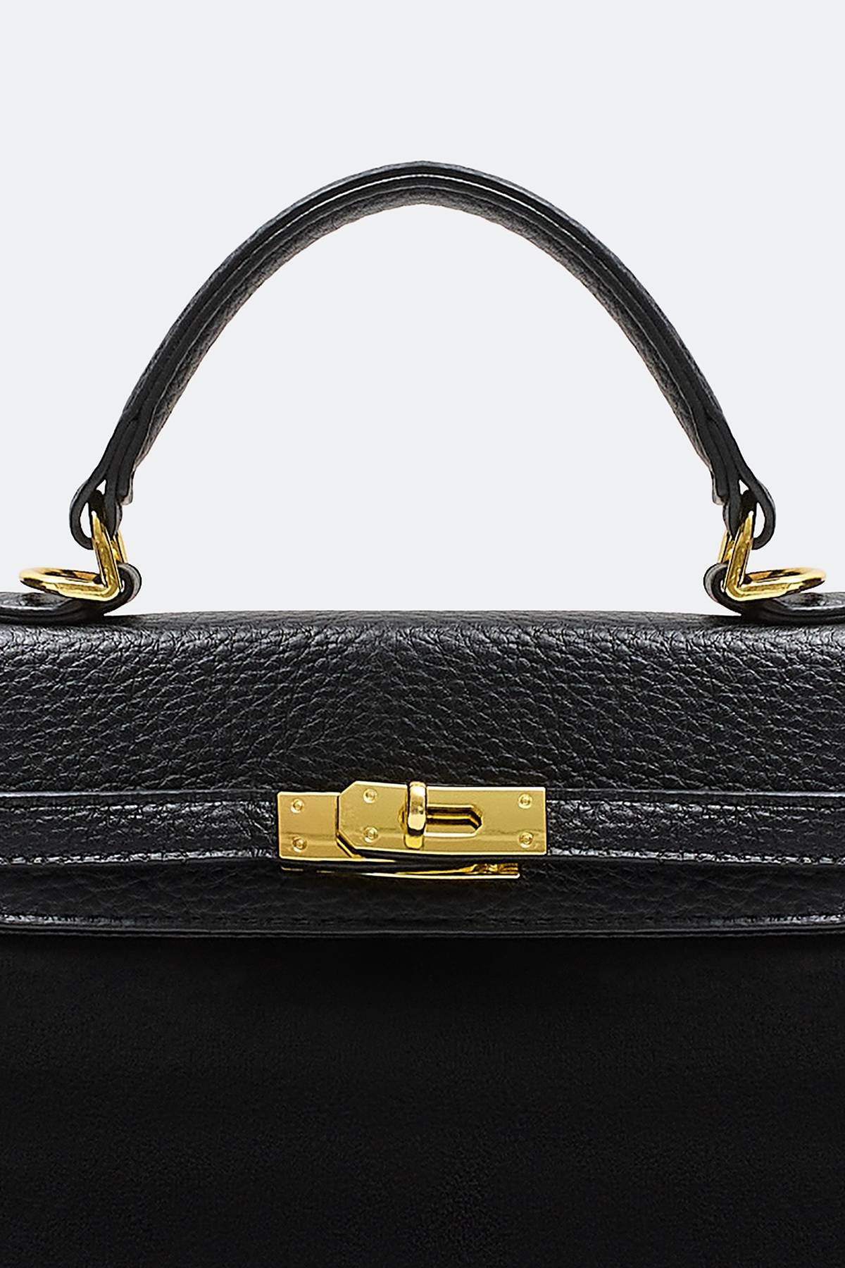 Элегантная сумка с короткими ручками и металлической застёжкой, One