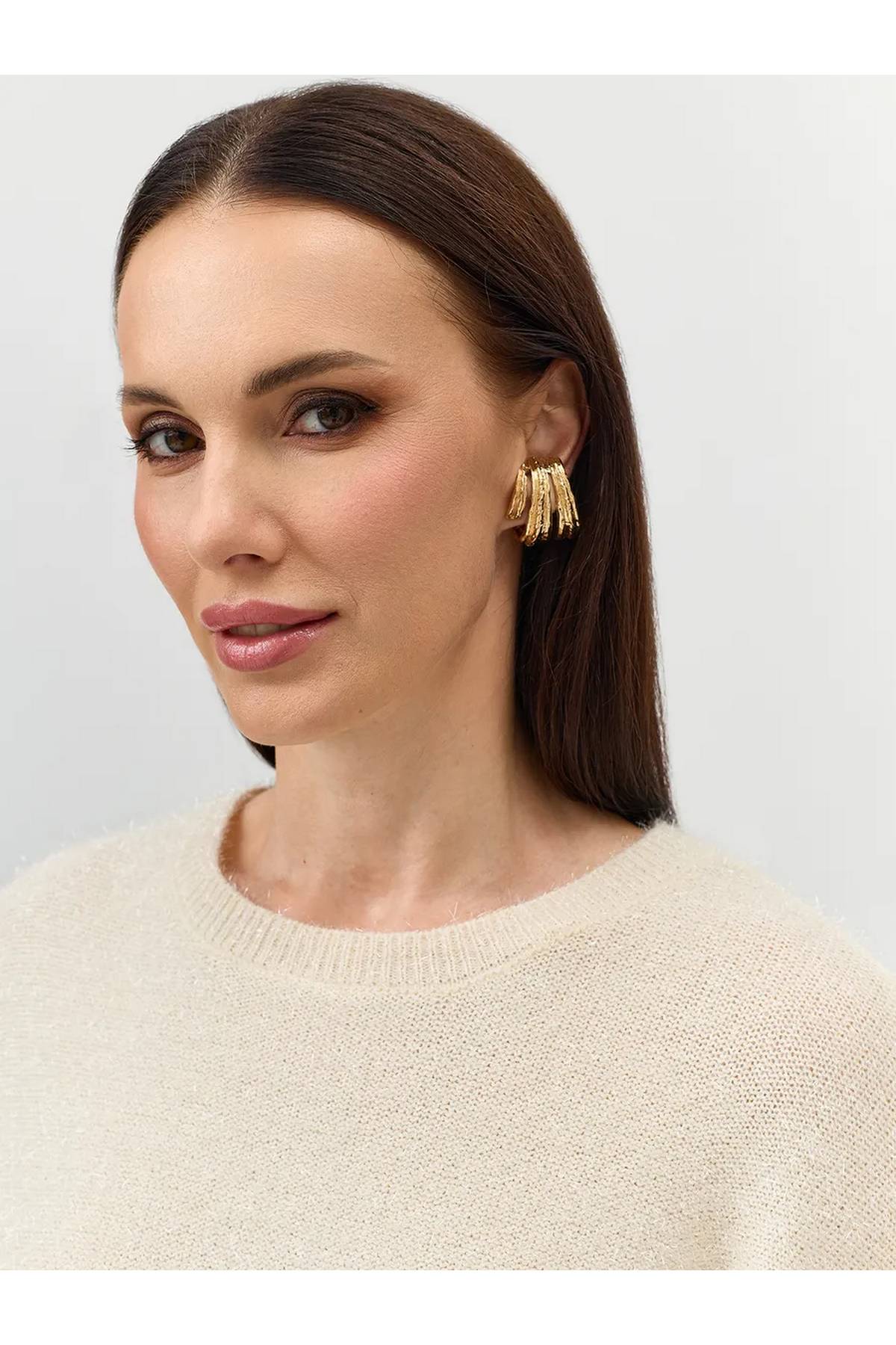 Лимитированная серия свободный пушистый джемпер из мерцающей пряжи и ремень, 40