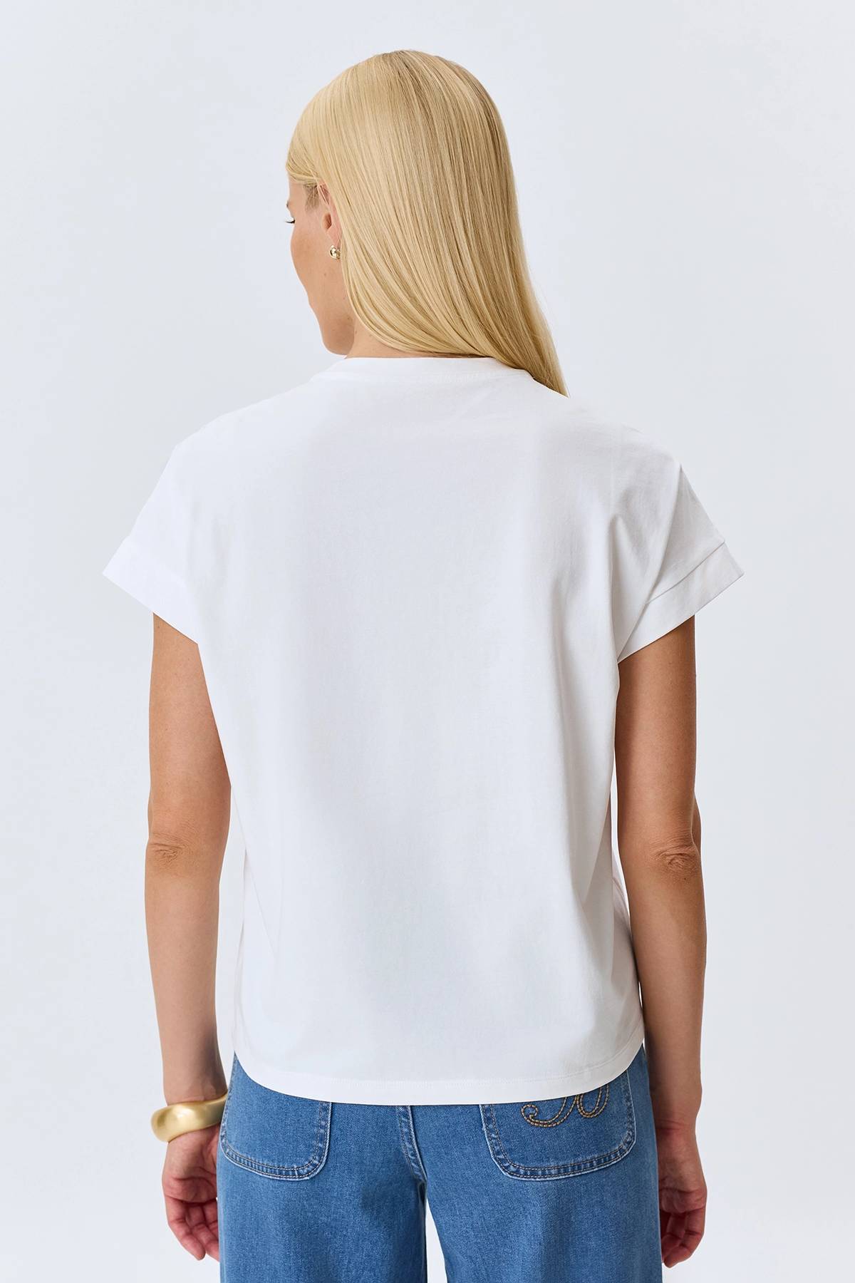 Футболка с ажурным декором, 46