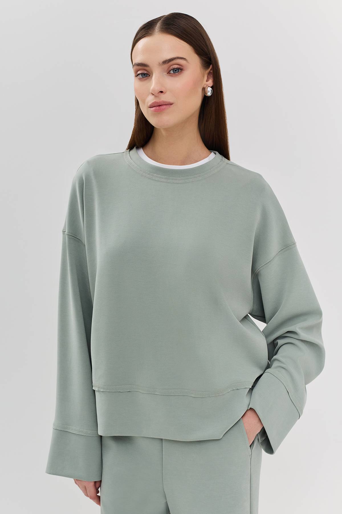 Трикотажный свитшот из модала, 42