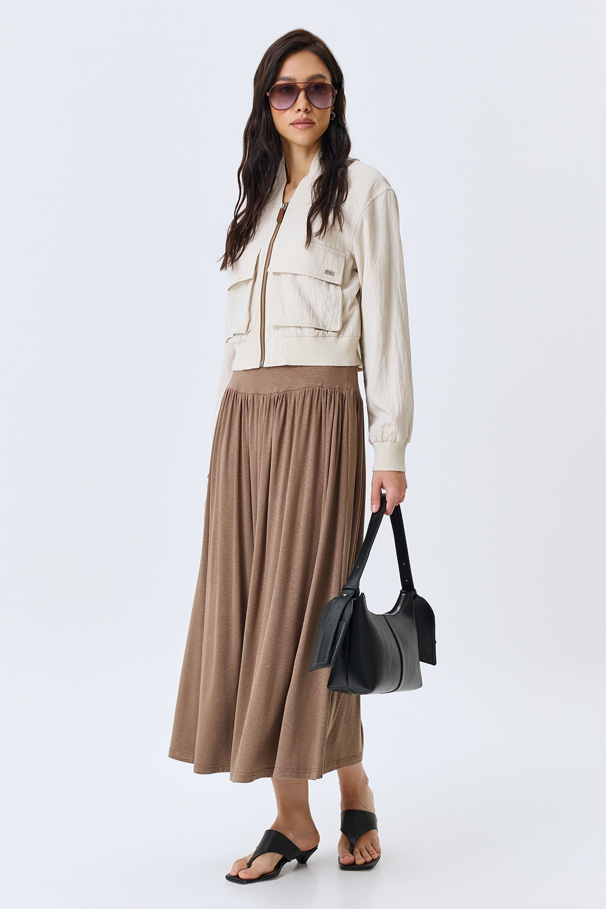 Укороченный бомбер с широким рибом, 50