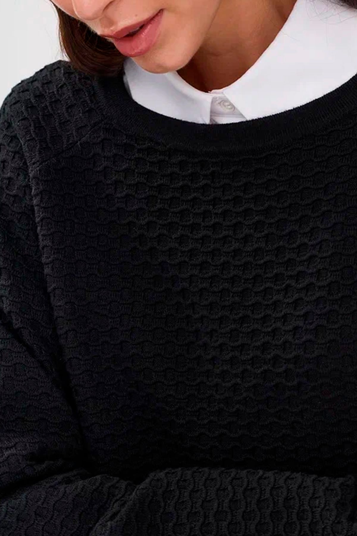 Трикотажный джемпер с волнообразной вязкой, 48р