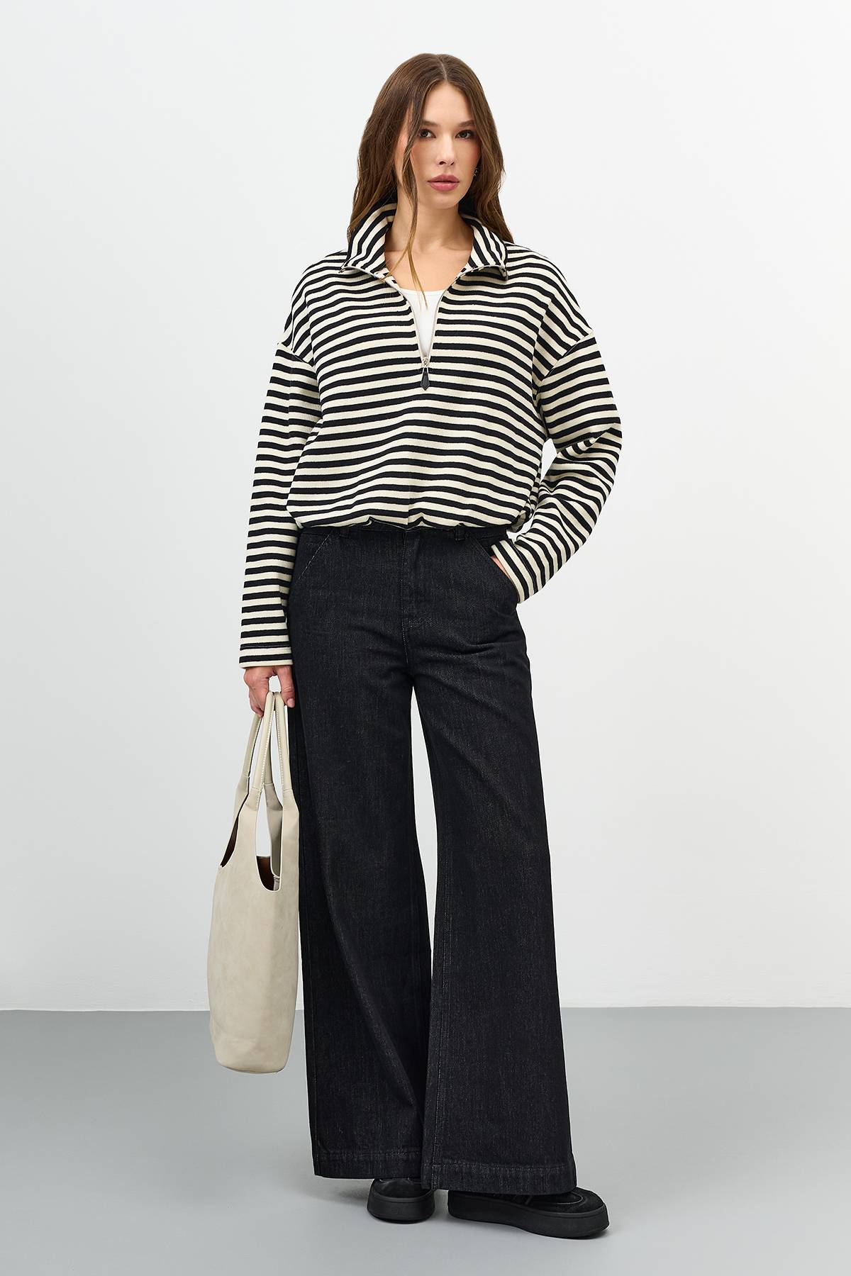 Лимитированная серия джемпер в контрастную полоску и ремень, 40