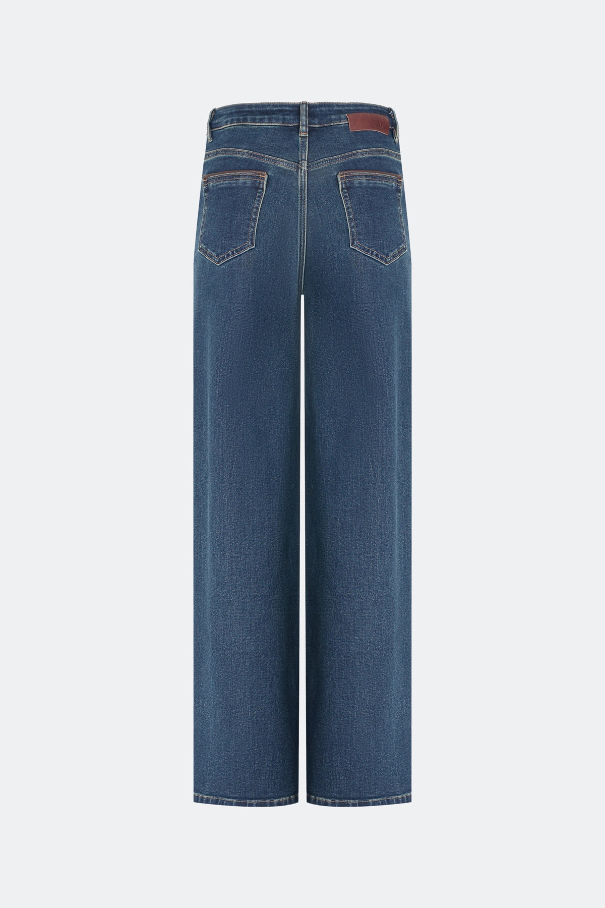 Джинсы Straight fit с кантами из эко кожи, 52