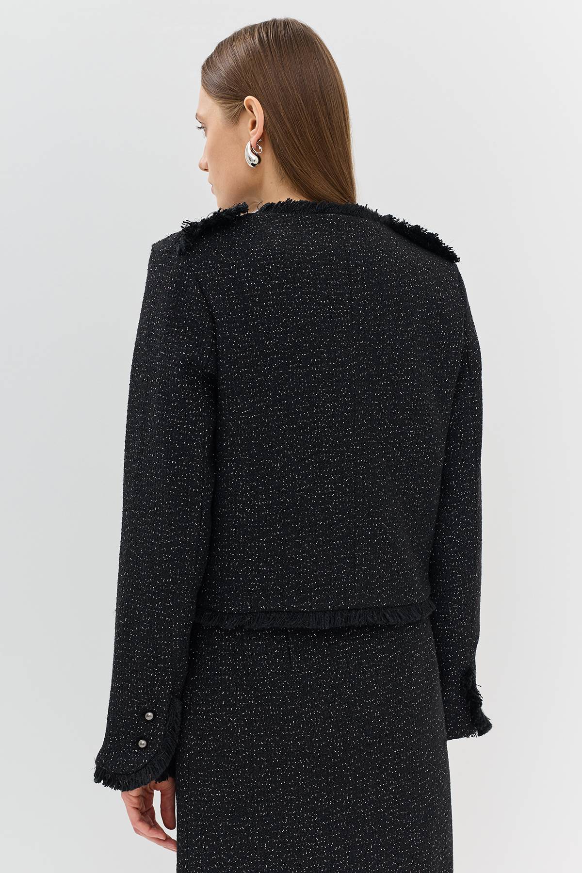 Лимитированная серия черный жакет с ремнем, 44