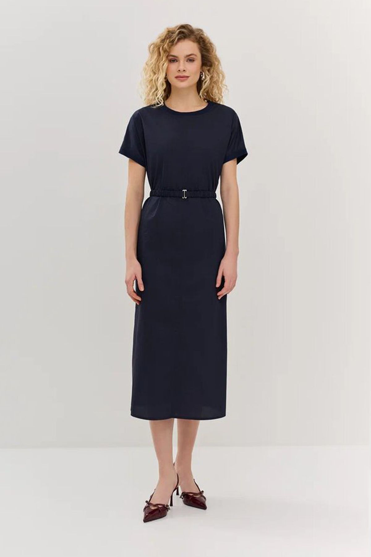 Платье из хлопка с поясом