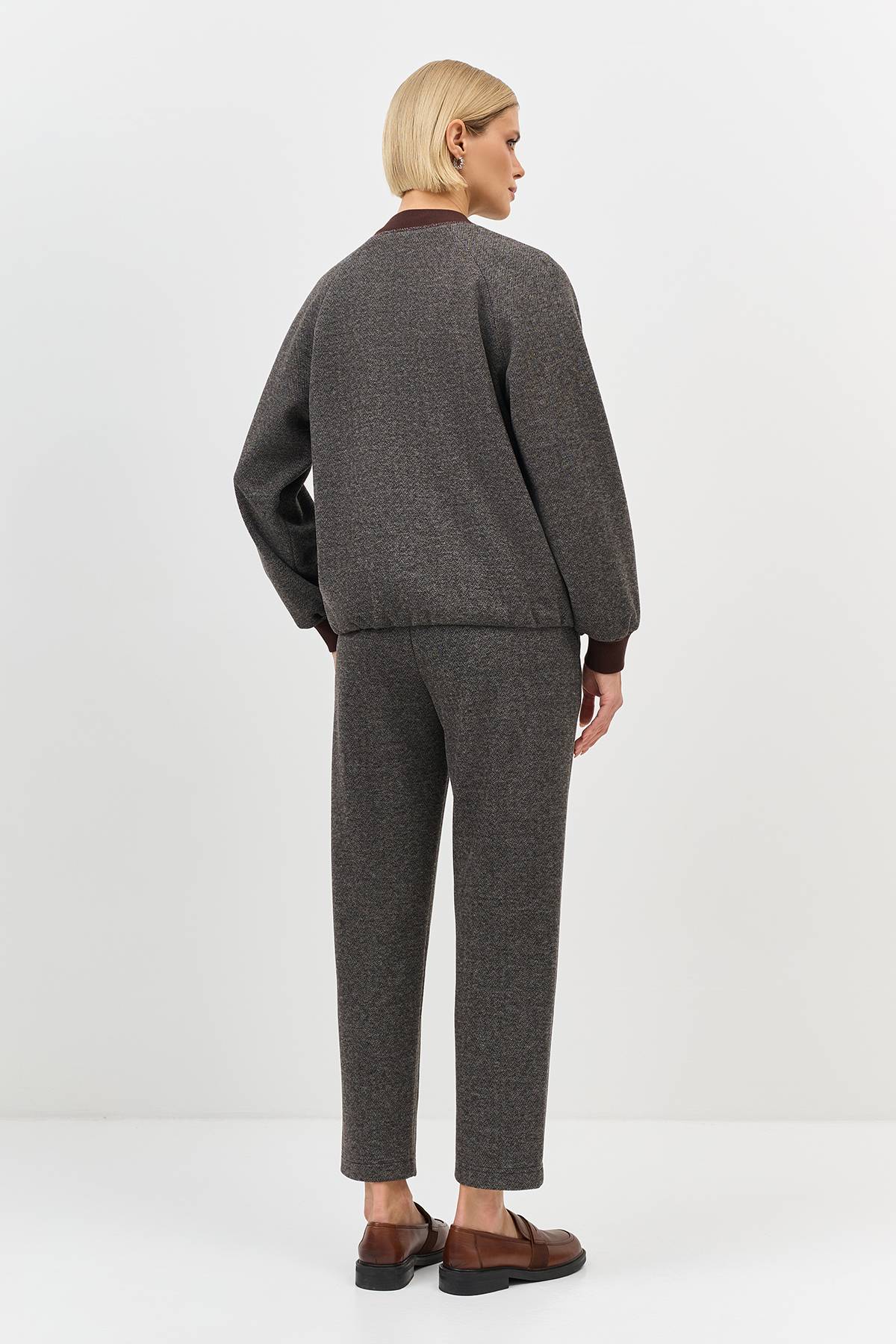 Лимитированная серия теплые брюки с застроченными стрелками и ремень, 46