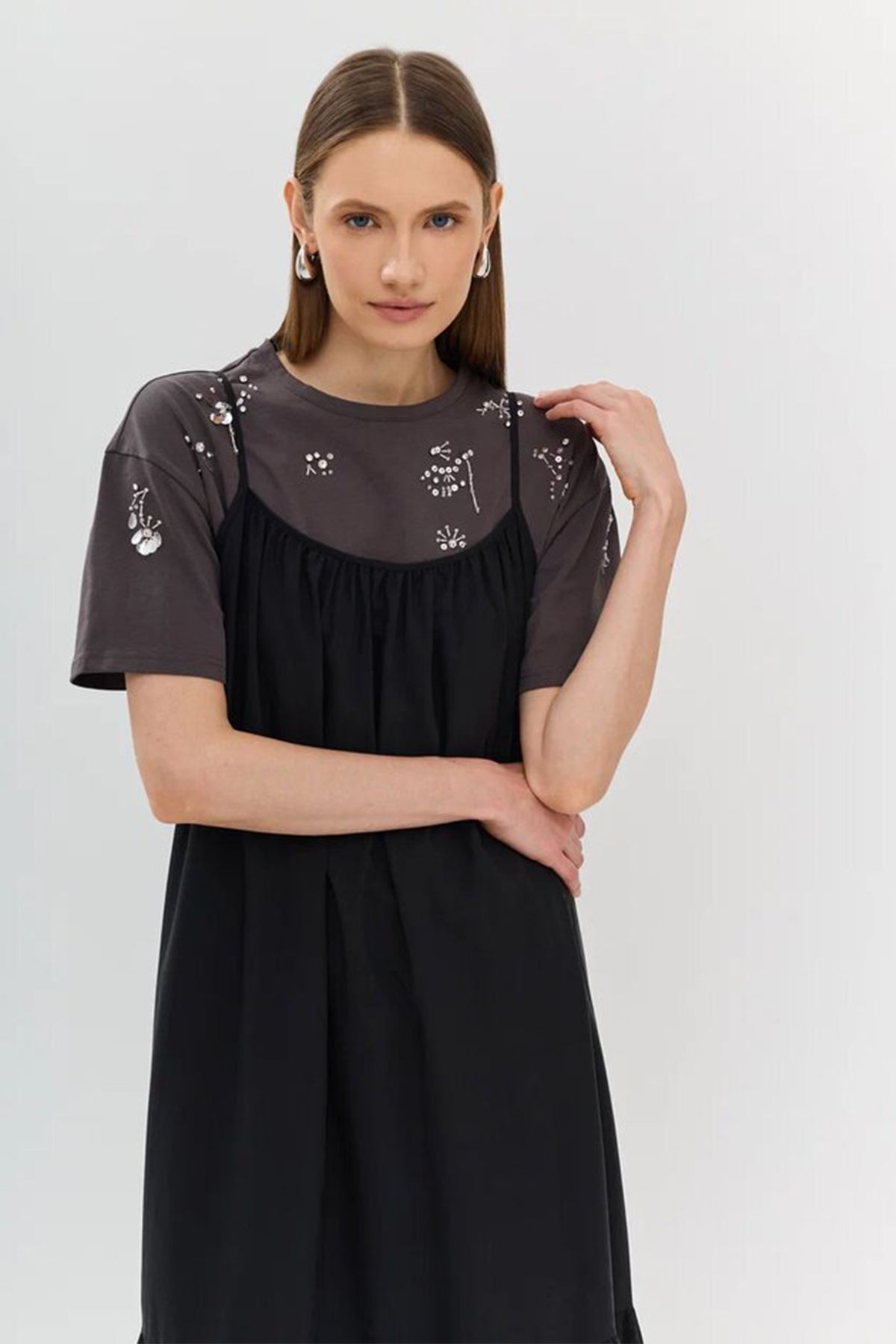 Стильное платье миди 53550/9, 44р