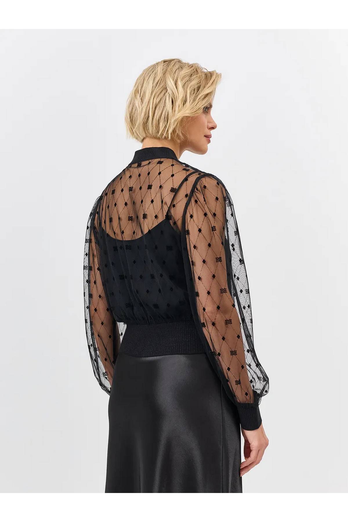 Лимитированная серия эффектный бомбер из прозрачной сетки и ремень, 34