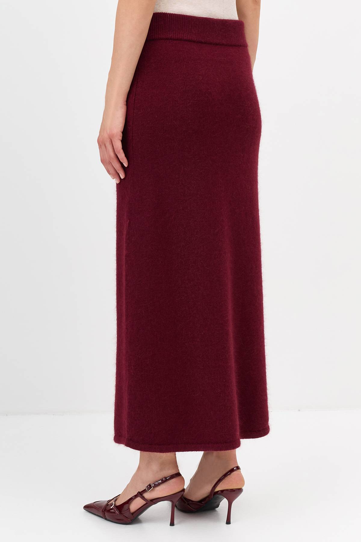 Лимитированная серия вязаная юбка с ангорой и ремень, 34