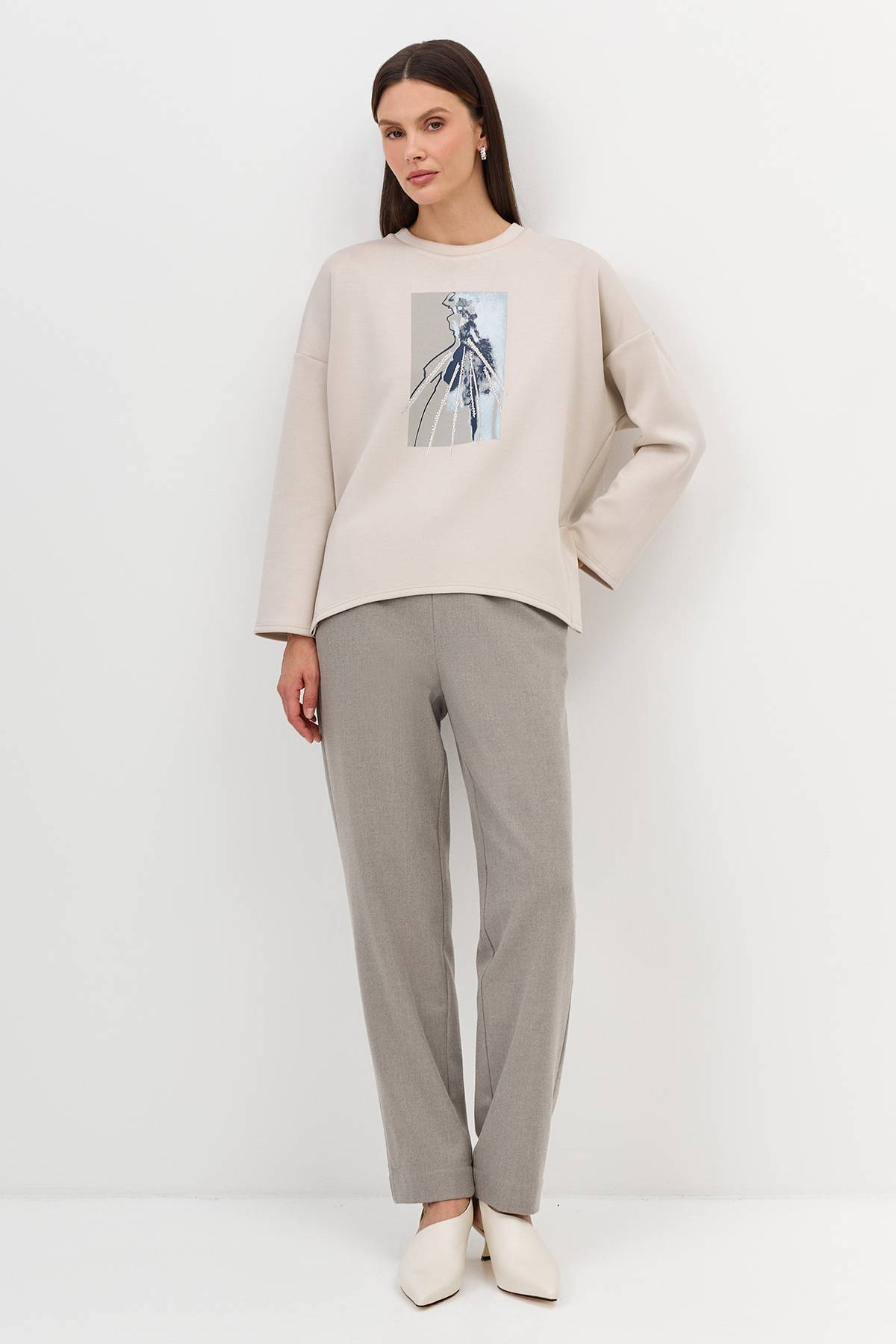 Лимитированная серия свободный cвитшот с принтом и ремень, 38