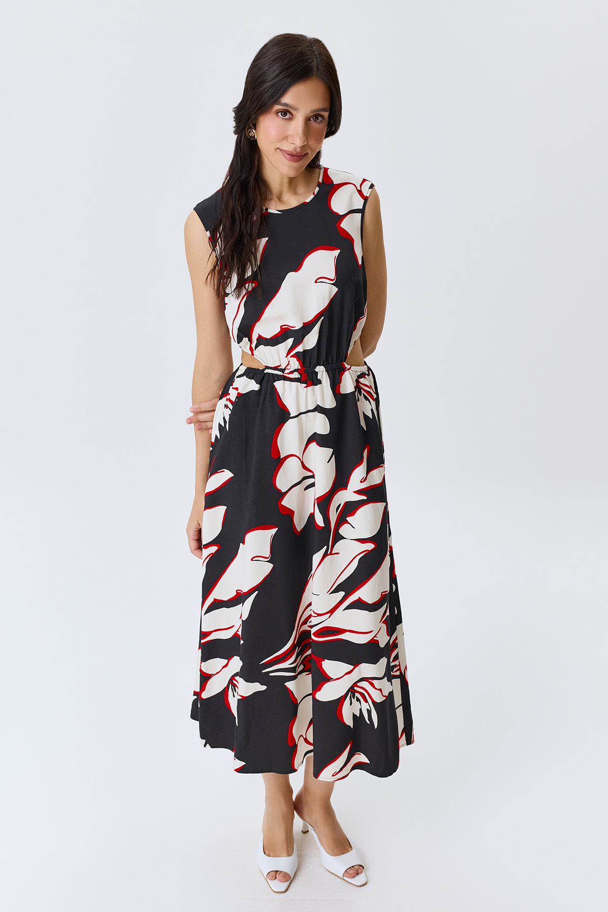 Платье летнее нарядное льняное, 50