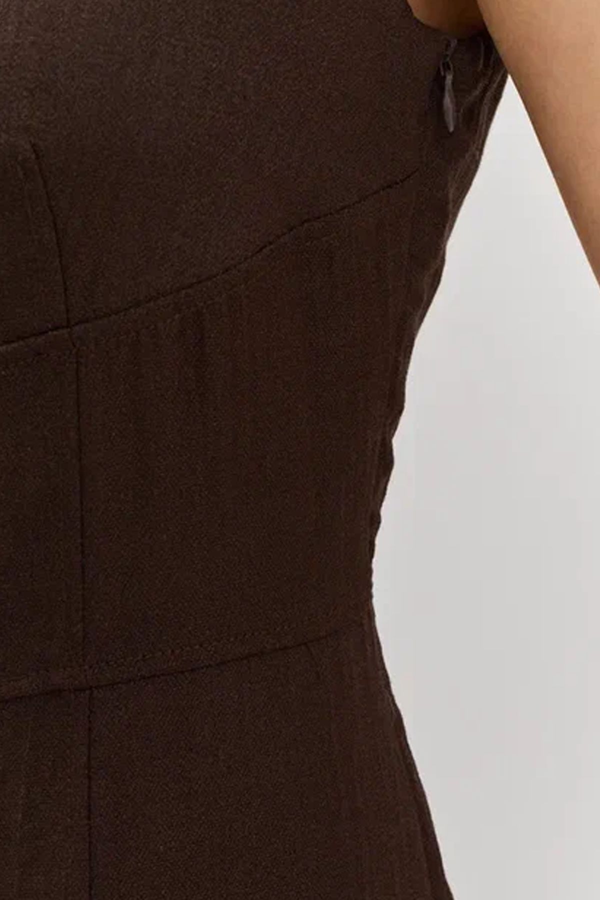 Платье миди из лёгкой вискозы в коричневом цвете, 46р