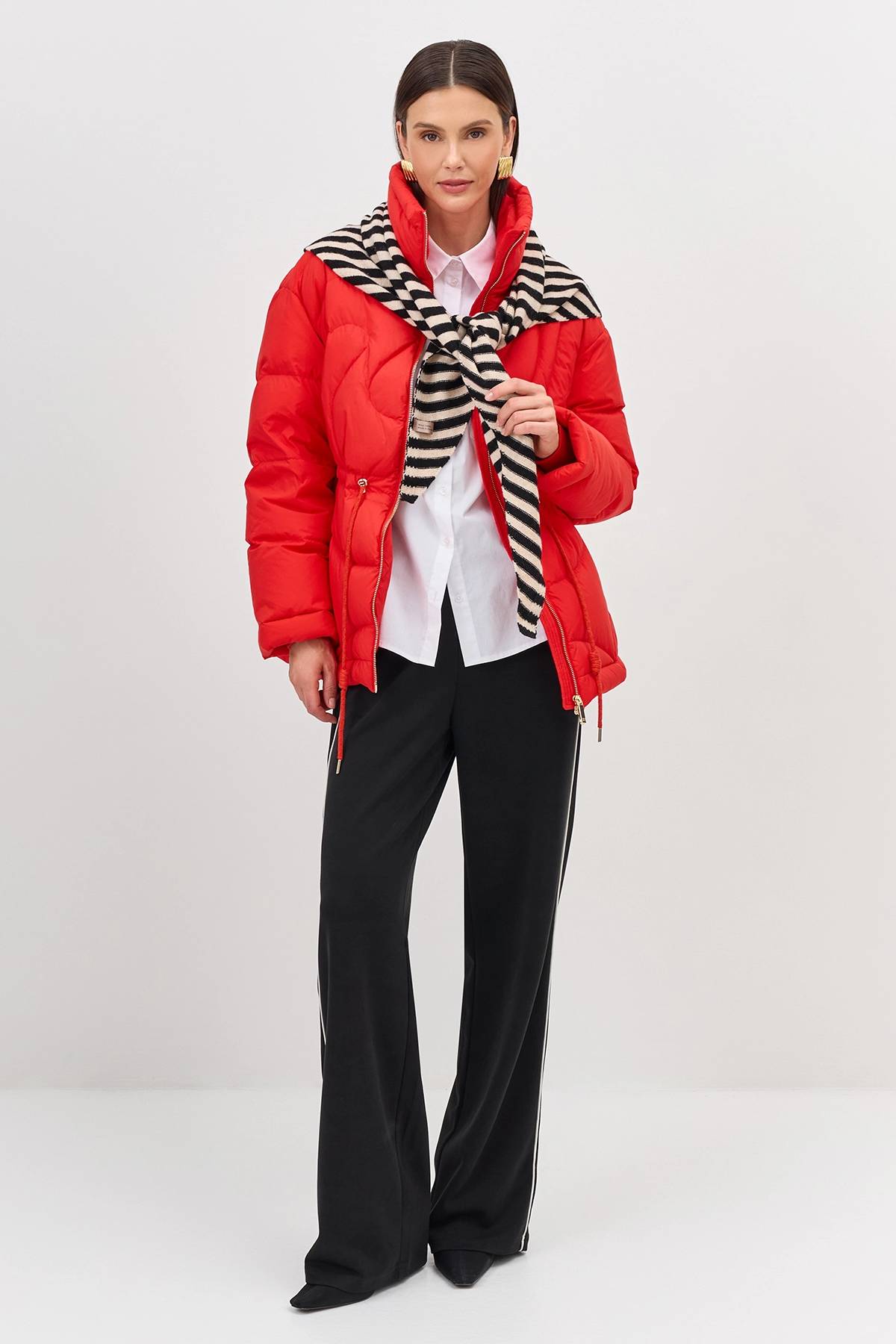 Косынка из 100% шерсти в контрастную полоску, One