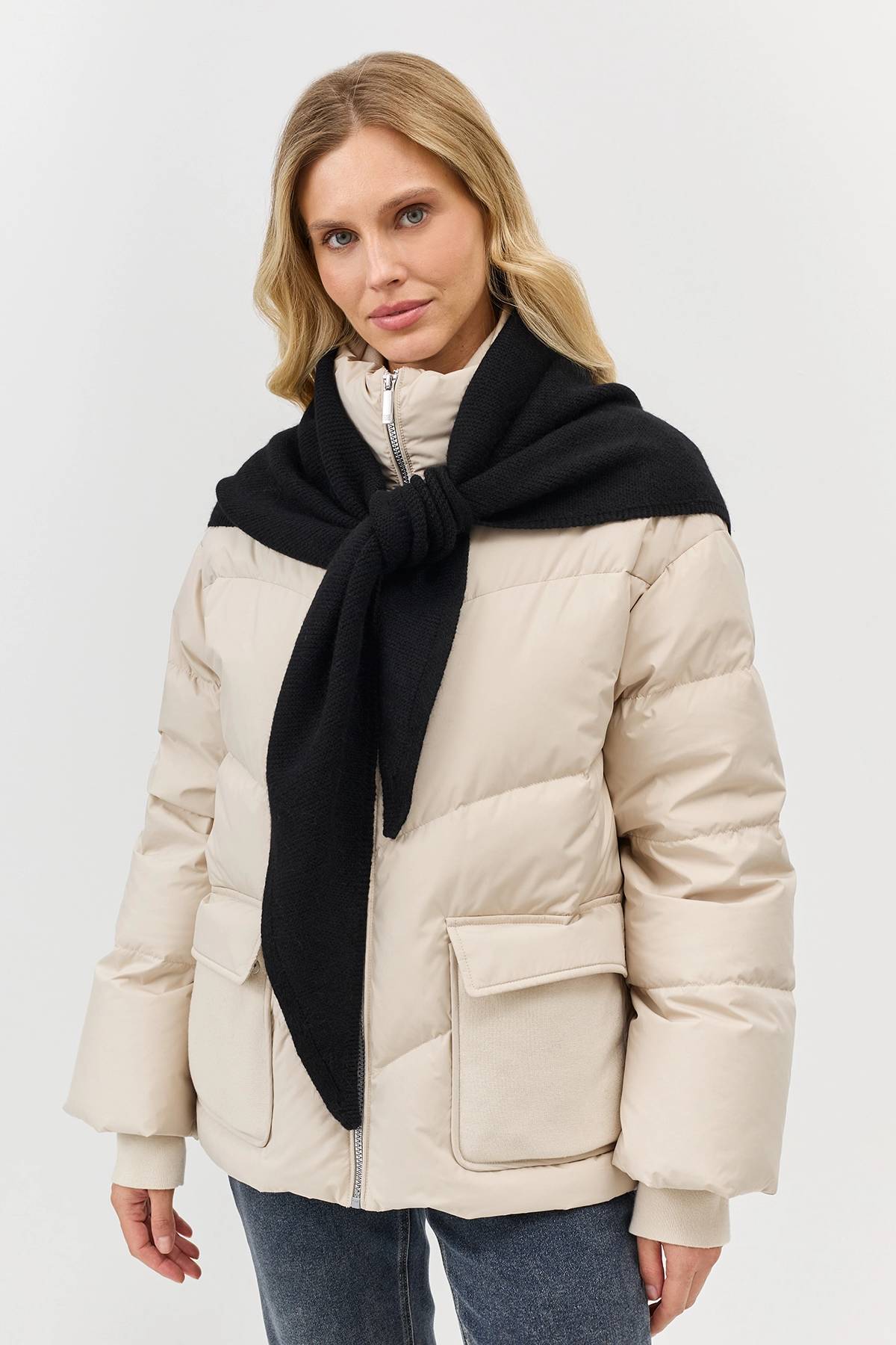 Черная косынка с ангорой, One