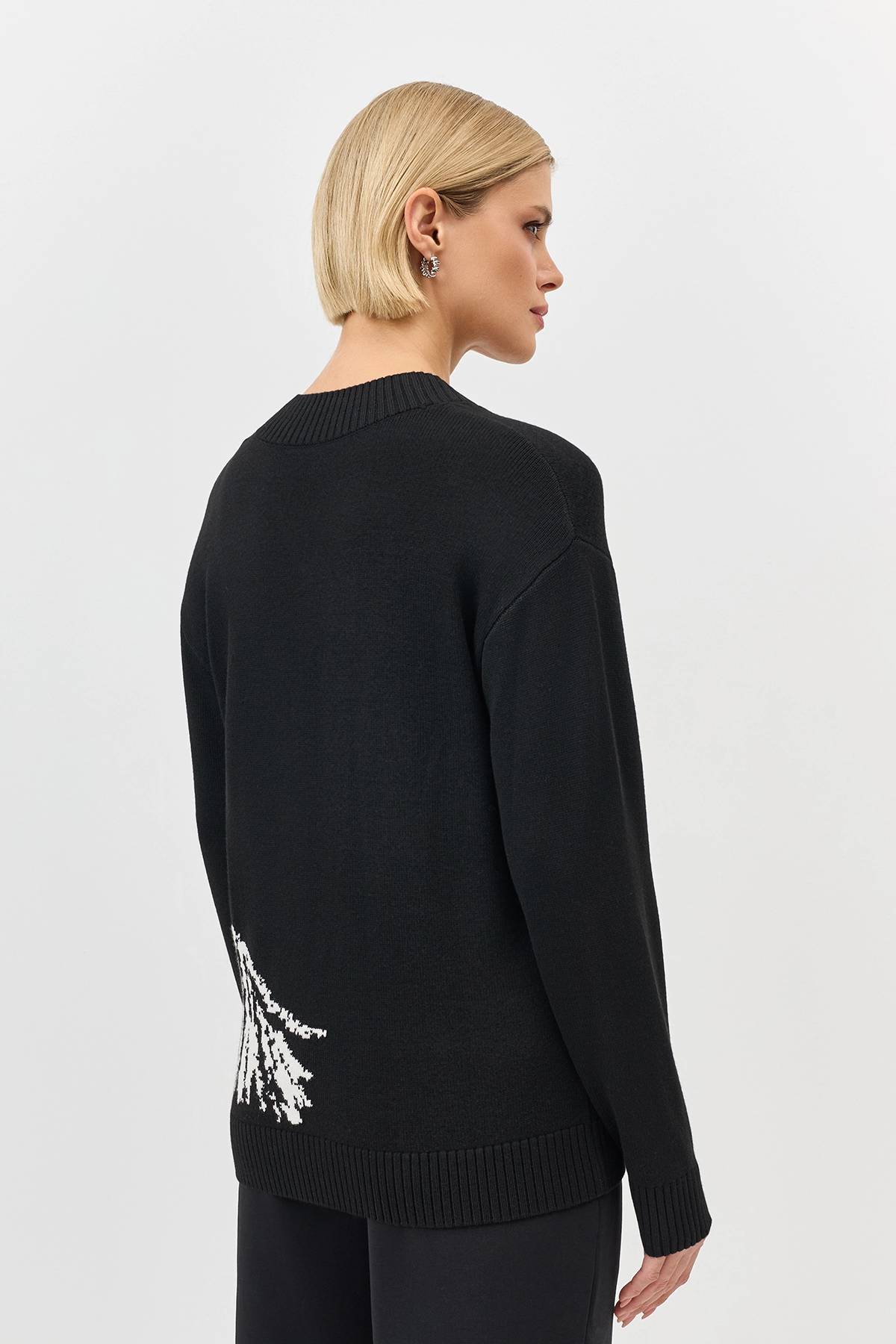 Лимитрированная серия свитер с контрастным узором и ремень, 46