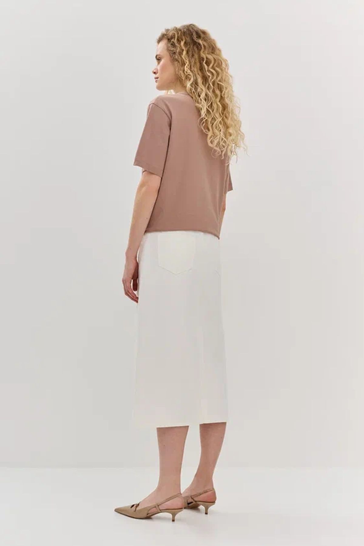 Юбка миди с разрезом, 52р