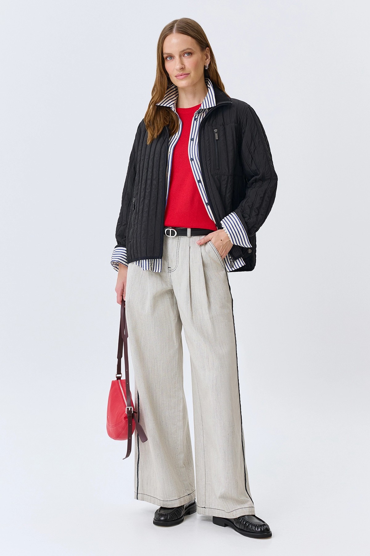 Бомбер с вертикальной стежкой, 44