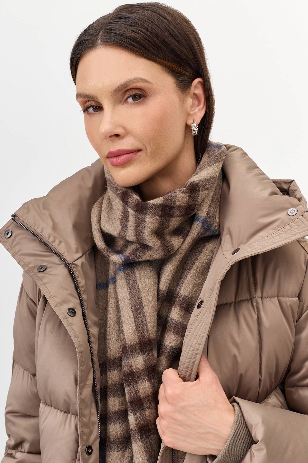 Шарф в клетку из 100% шерсти, One