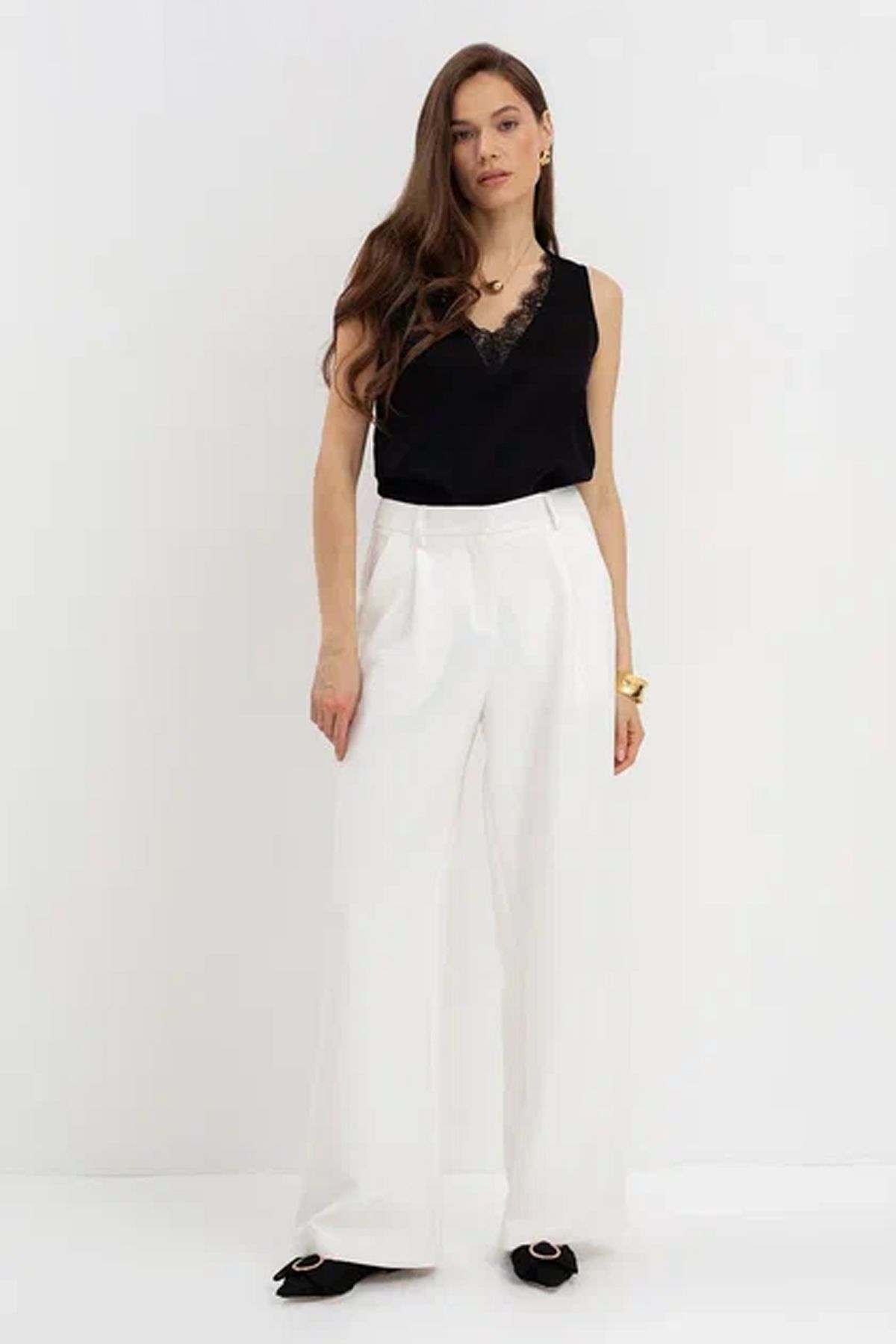 Брюки-палаццо с мягкими складкам, 50р