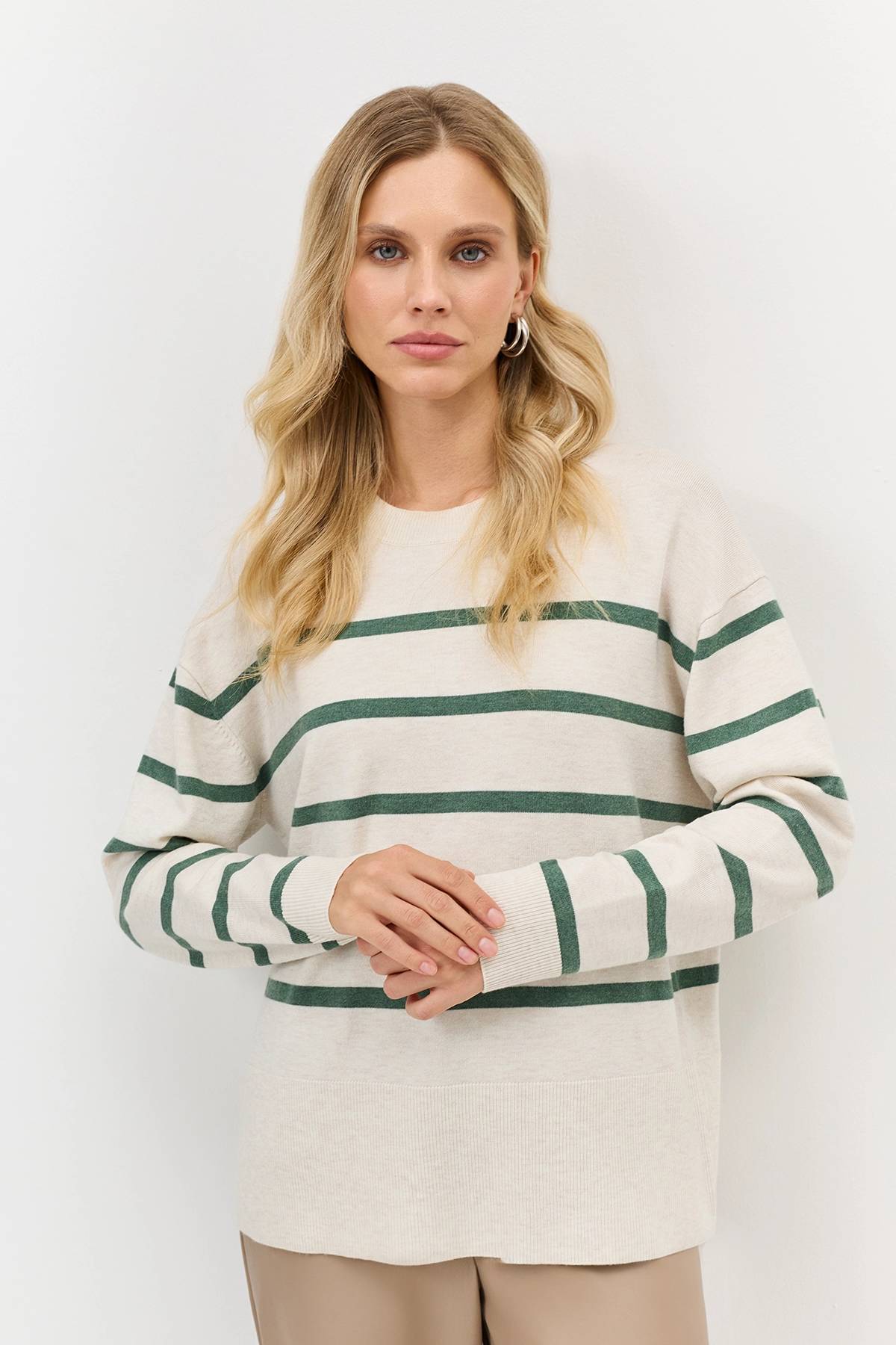 Лимитрированная серия джемпер в полоску и ремень, 34