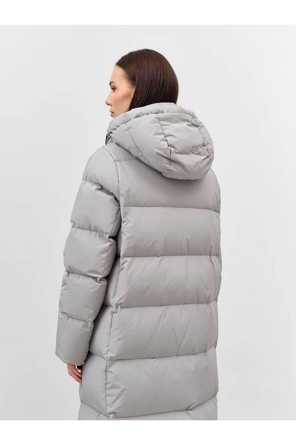 Лимитированная серия длинный пуховик на натуральном утеплителе и палантин, 48