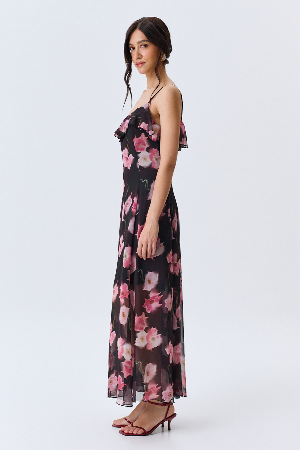 Романтичное платье с ярким цветочным принтом, 50