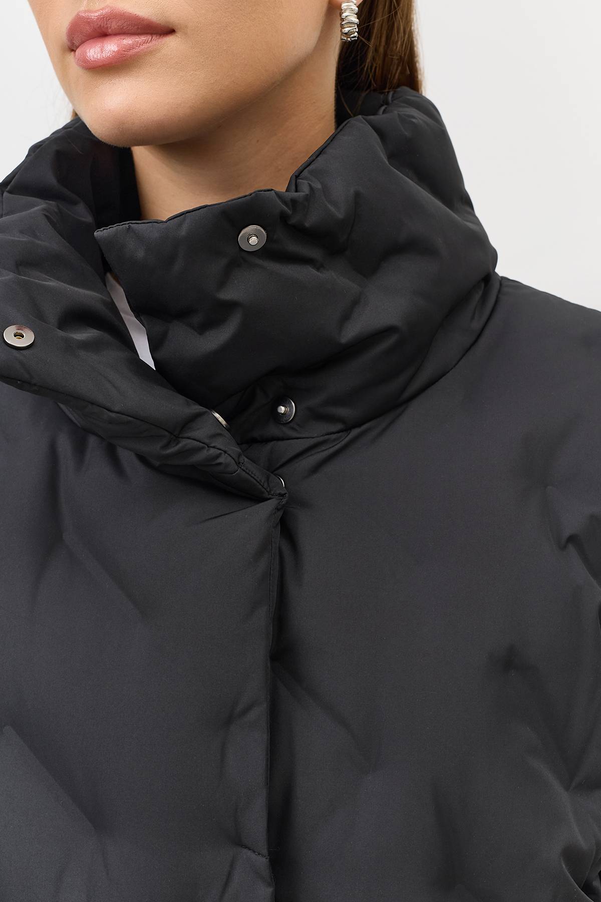 Лимитированная серия пальто с светло-серым палантином , 48