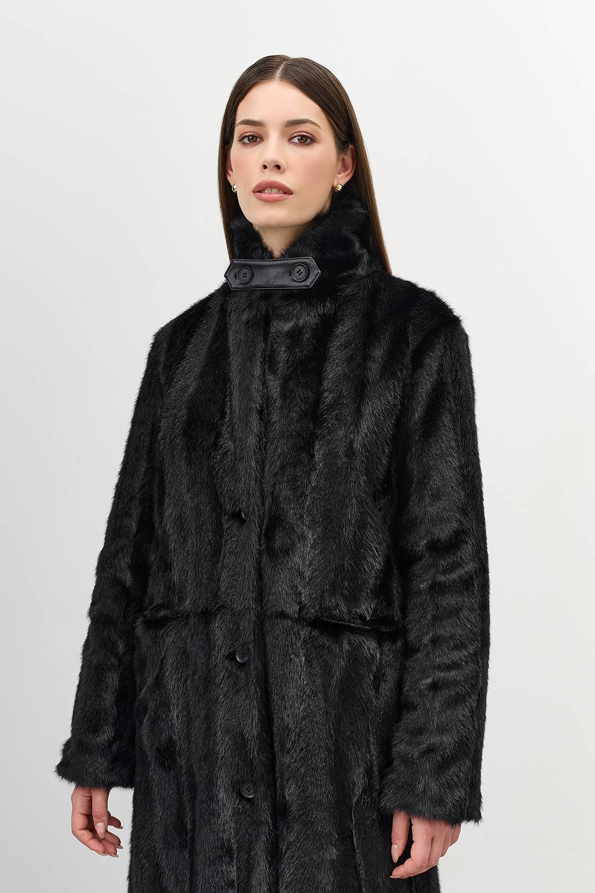 Лимитированная серия шуба из искуственного меха норкис палантином, 42