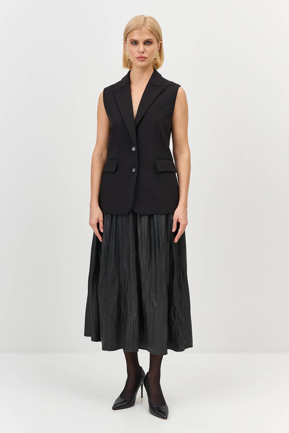 Лимитированная серия удлиненный жилет с палантином, 36