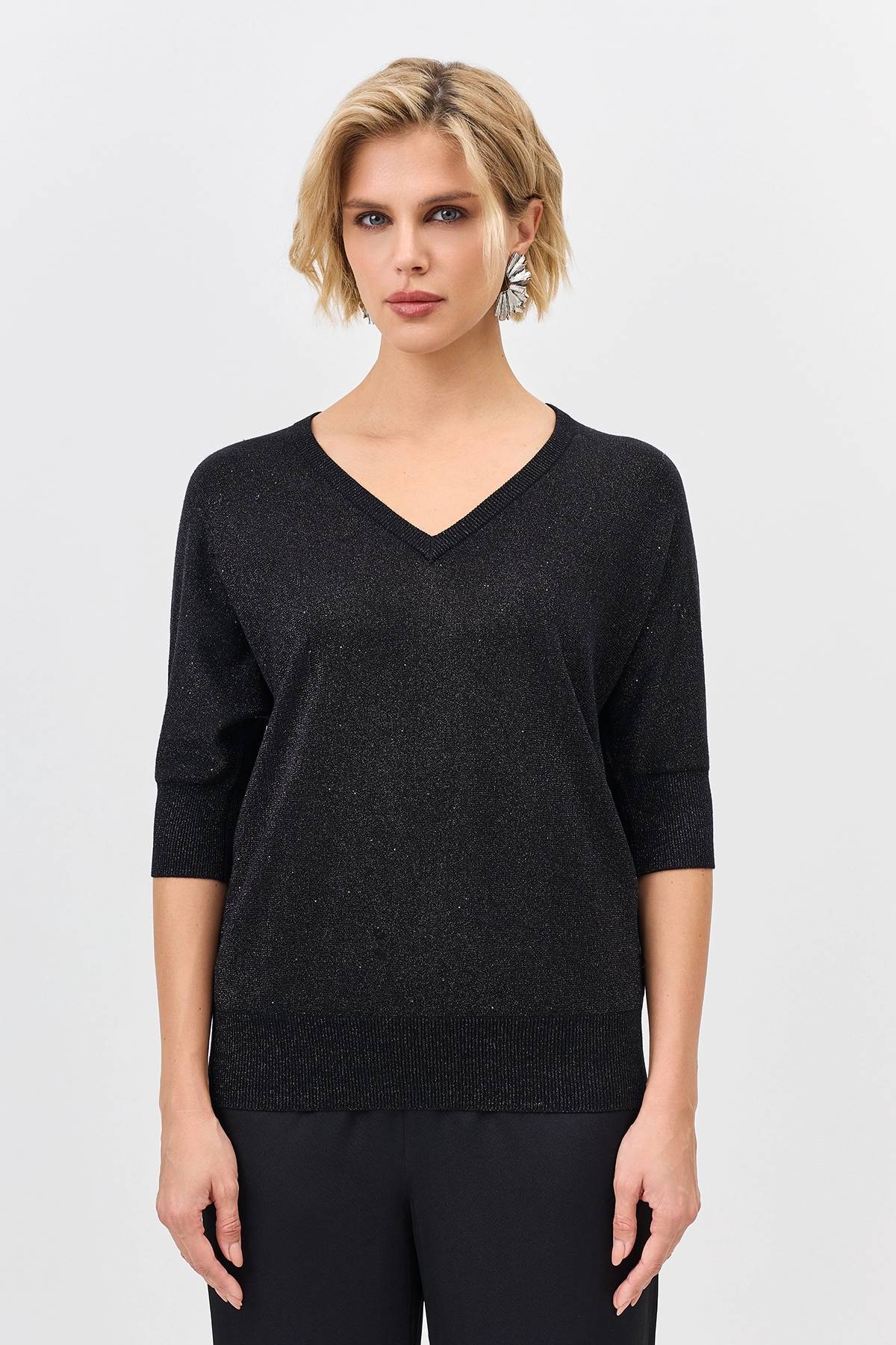 Лимитированная серия мерцающий джемпер с шелком и ремень, 34