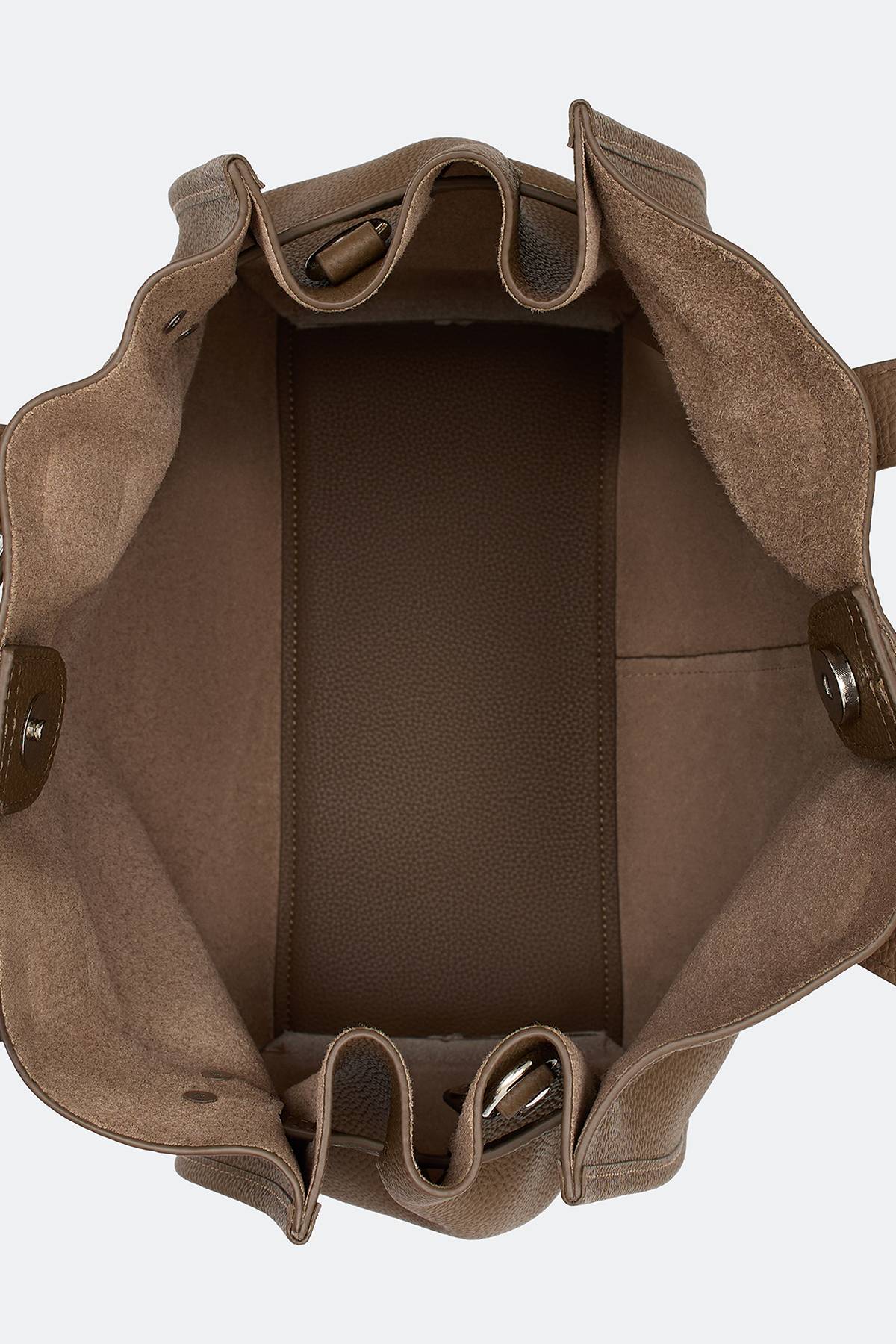 Сумка из фактурной кожи с хлястиком, One